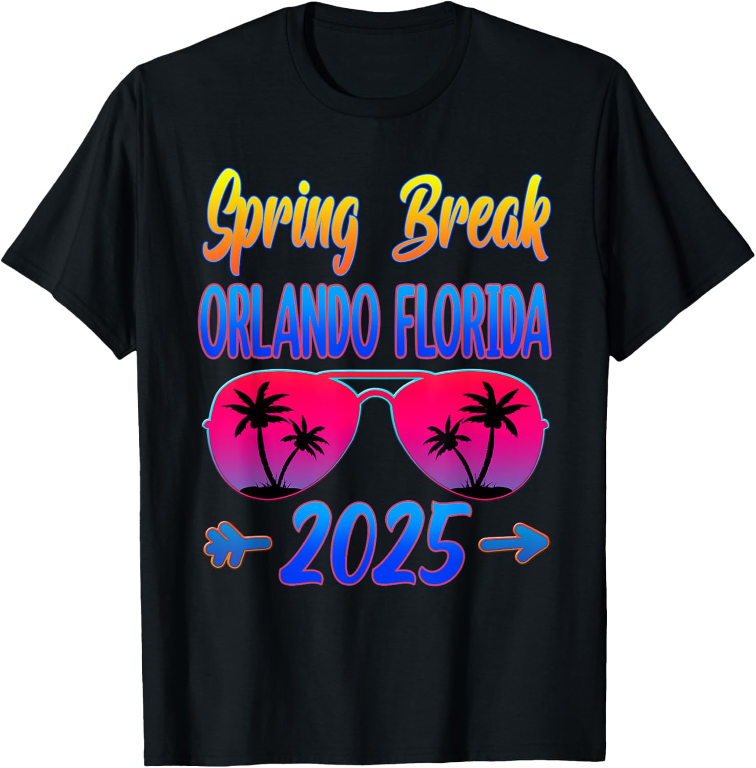 Spring Break Orlando 2025 Beach Group T-Shirt with Fun Glasses Design - 3