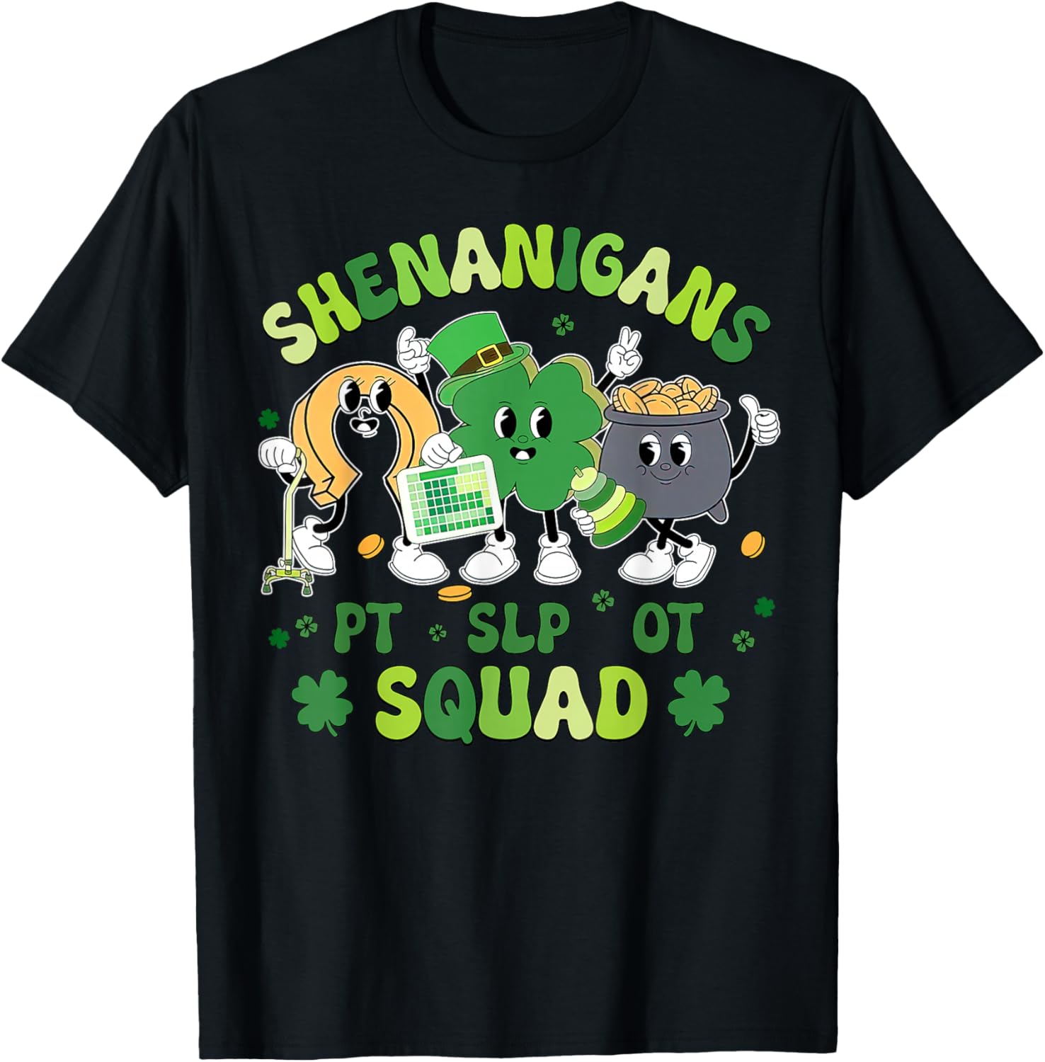 Cute St Patrick's Day Shamrock T-Shirt for Therapy Professionals Team - 12