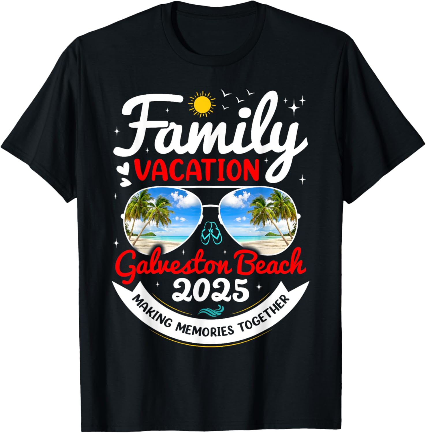 Galveston Beach Family Vacation 2025 Group T-Shirt for Fun Memories - 9