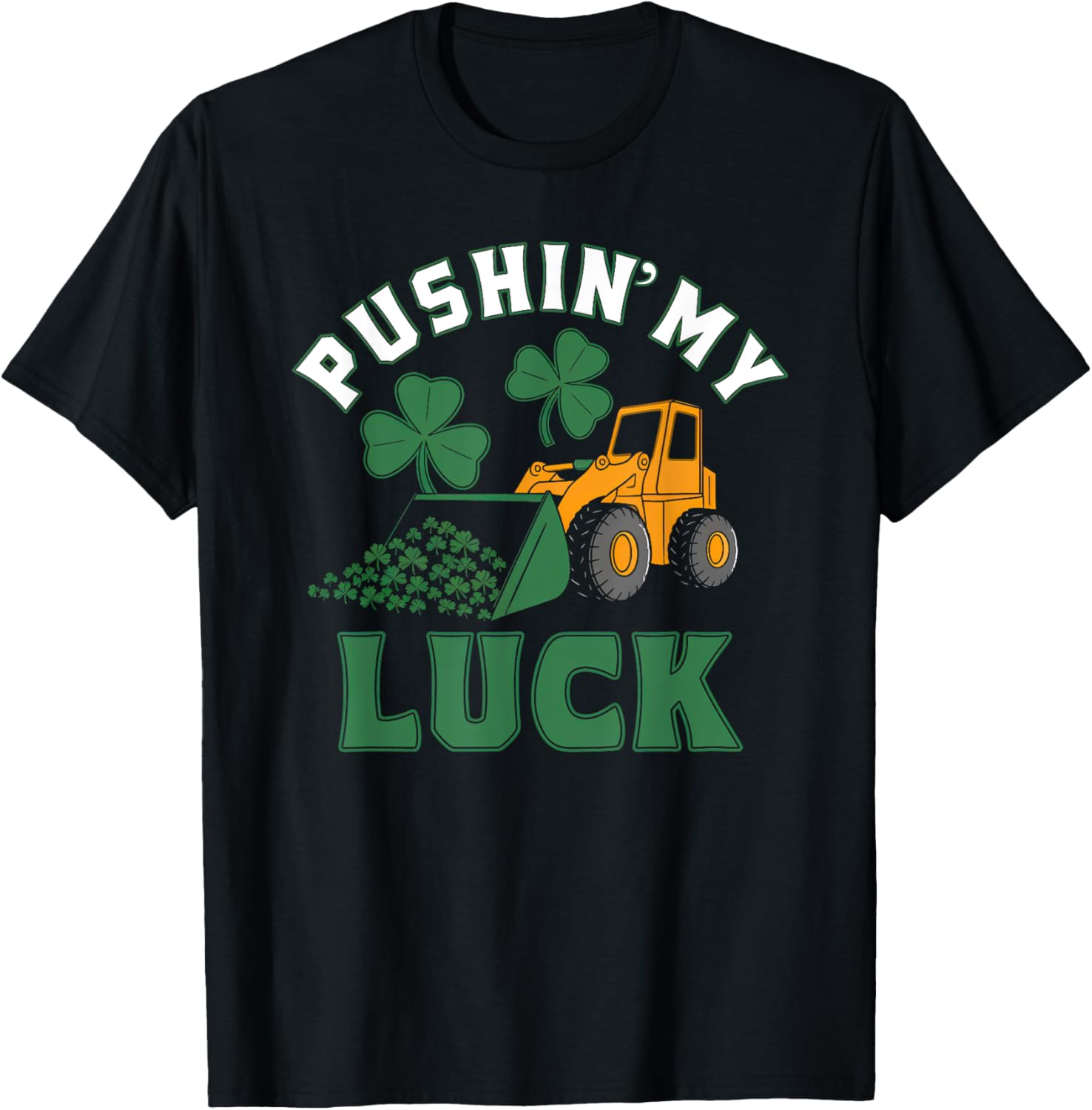 Funny St Patrick's Day Shamrock T-Shirt for Boys - Pushin My Luck Design - 3