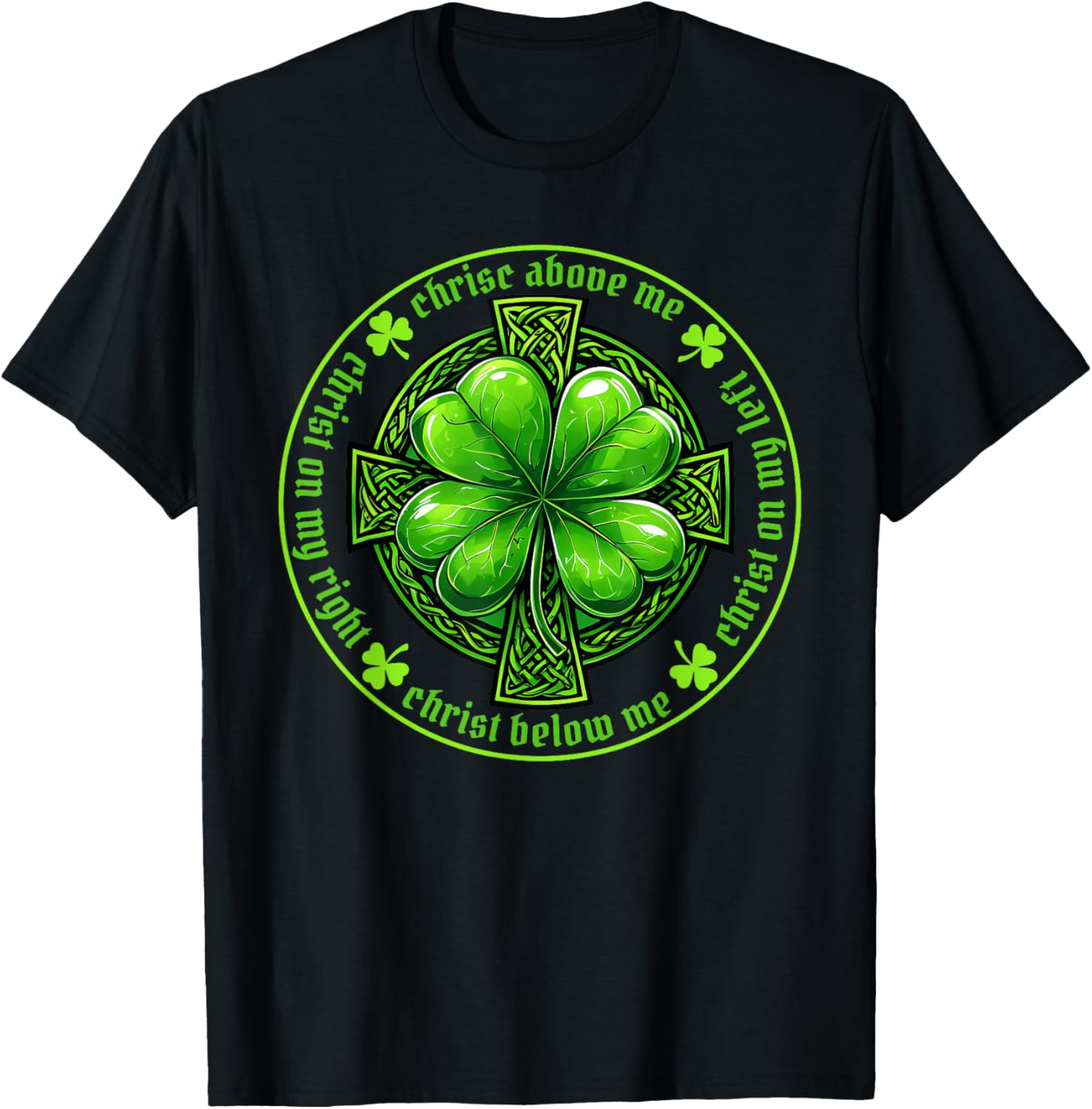St Patrick's Breastplate Prayer T-Shirt Irish Cross Design for Catholics - 15