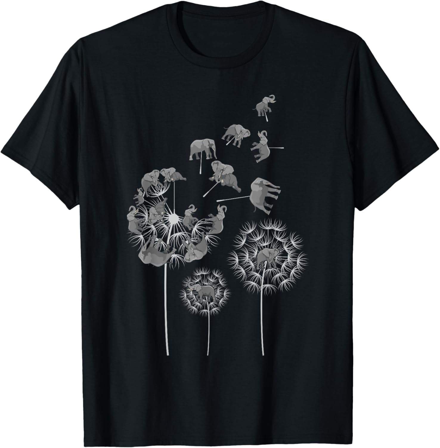 Dandelion Elephants T-Shirt for Elephant Lovers | Fun and Unique Design - 1