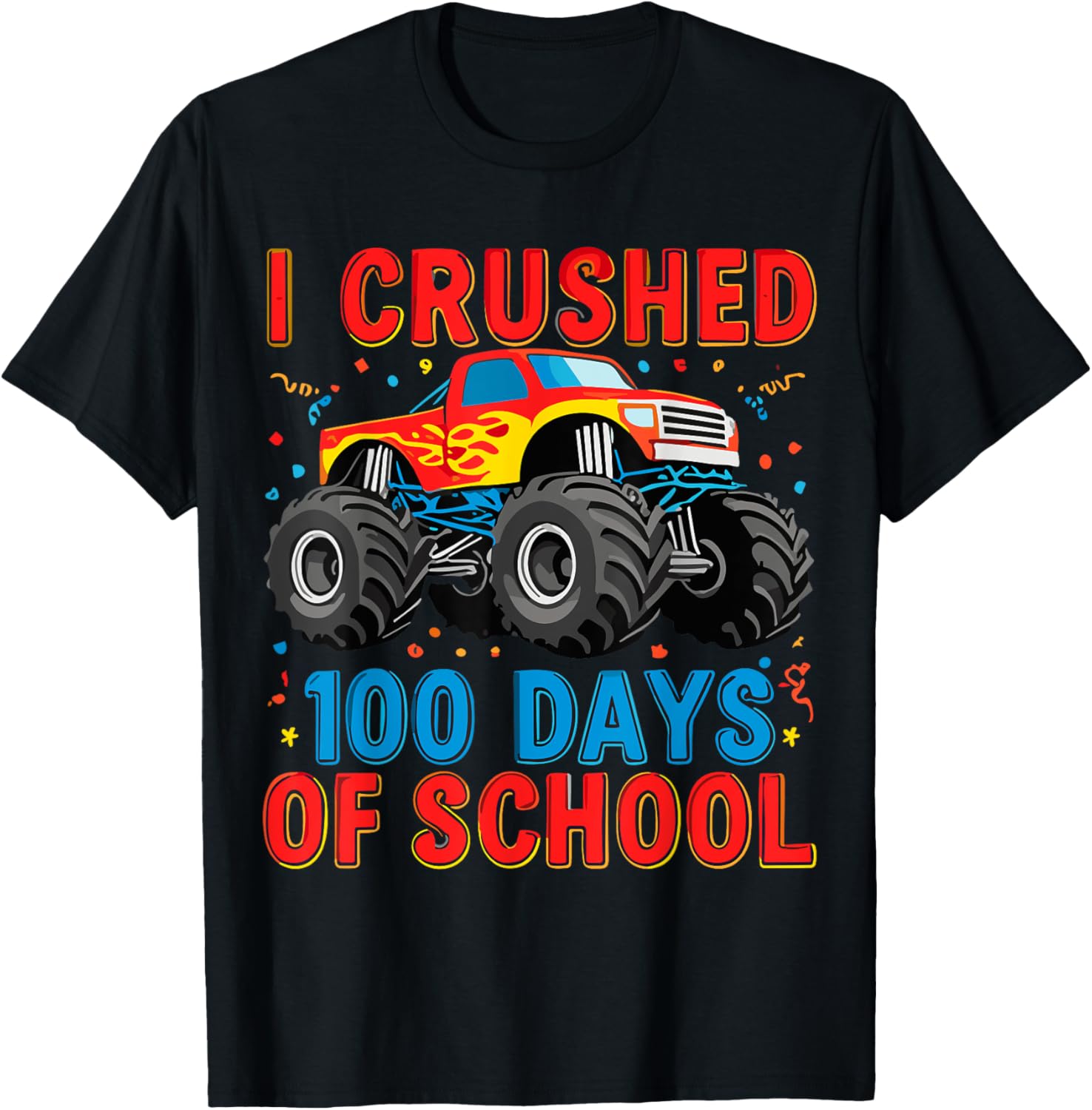 100 Days of School Monster Truck T-Shirt for Boys Fun School Spirit Gear - 10