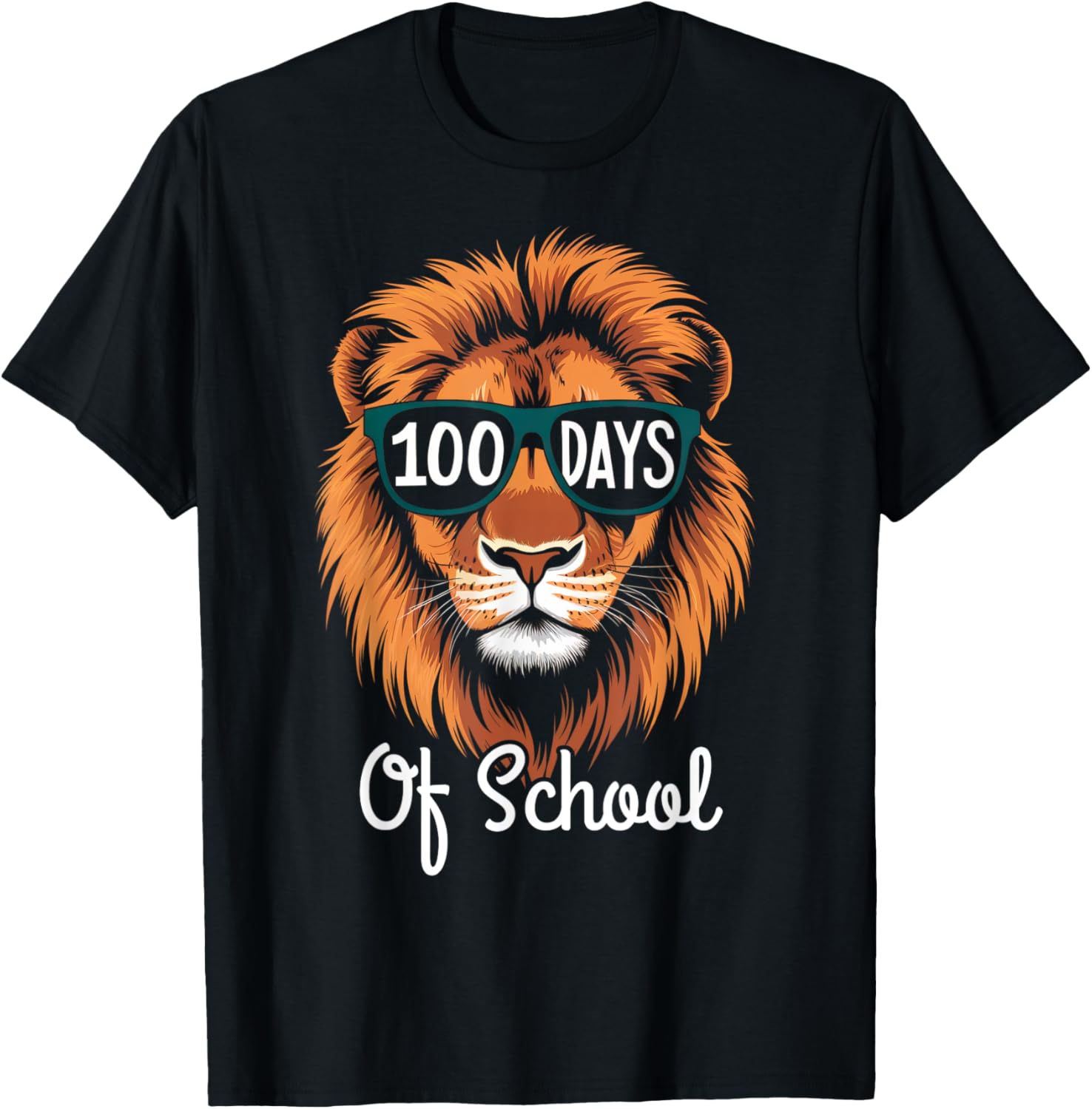 Cool Lion 100 Days Smarter Kids T-Shirt for 100th Day of School Fun - 5