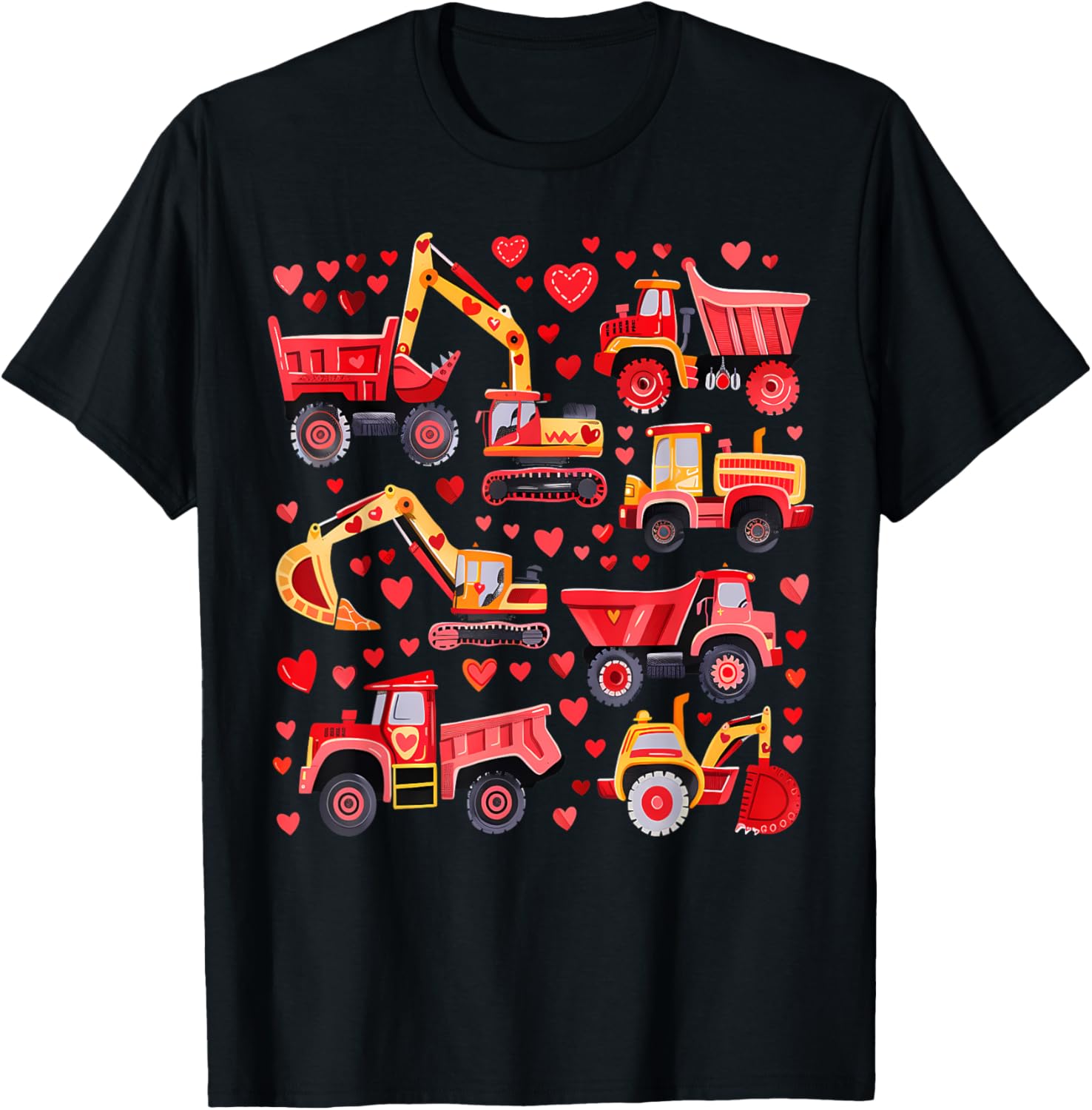 Loads of Love Construction Trucks Valentine's Day T-Shirt for Toddler Boys - 13