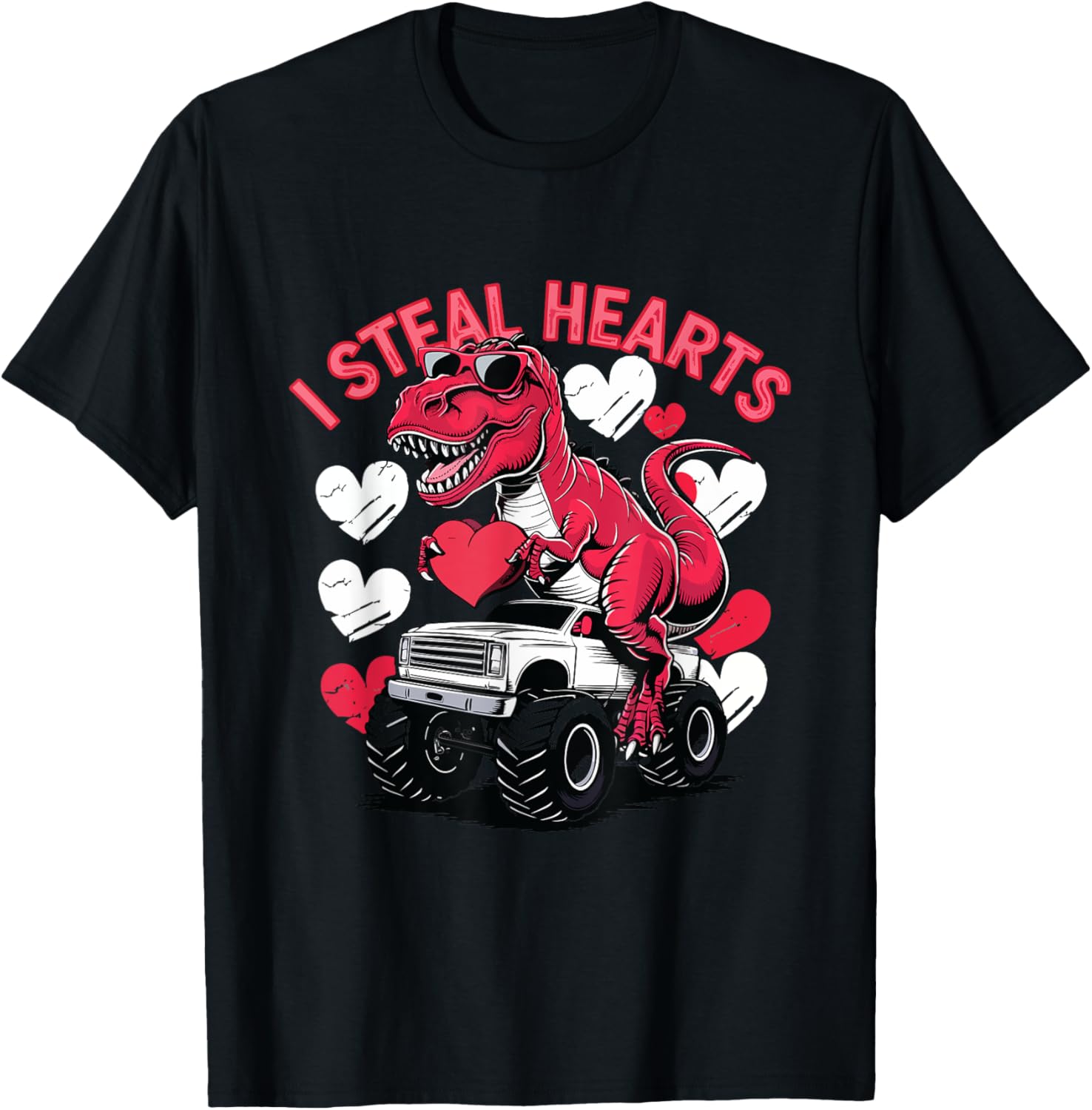I Steal Hearts Toddler T-Rex Valentine's Day Shirt for Baby Boys - 1