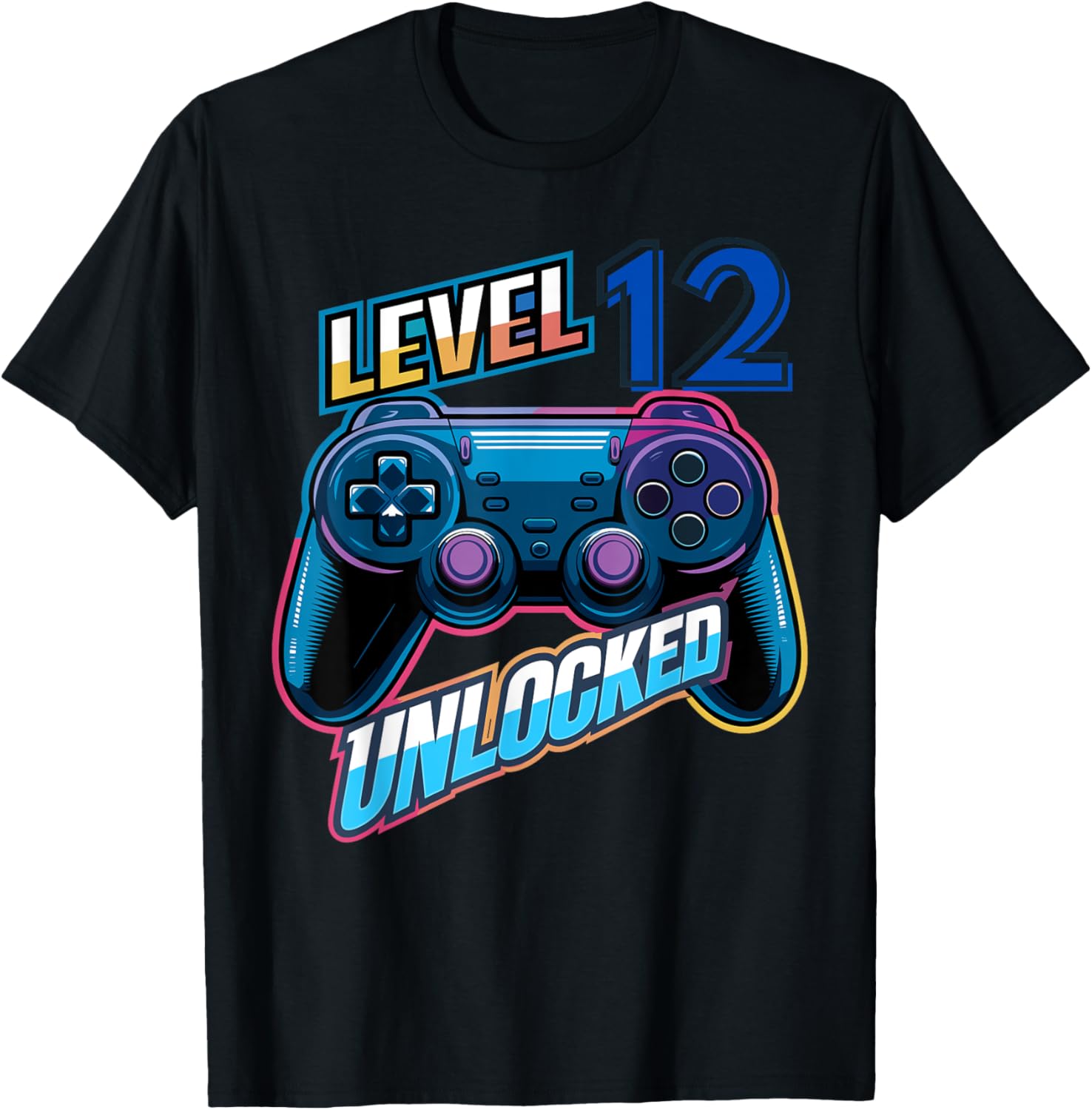 Funny Level 12 Unlocked Gamer T-Shirt for Kids 12th Birthday Gift - 17