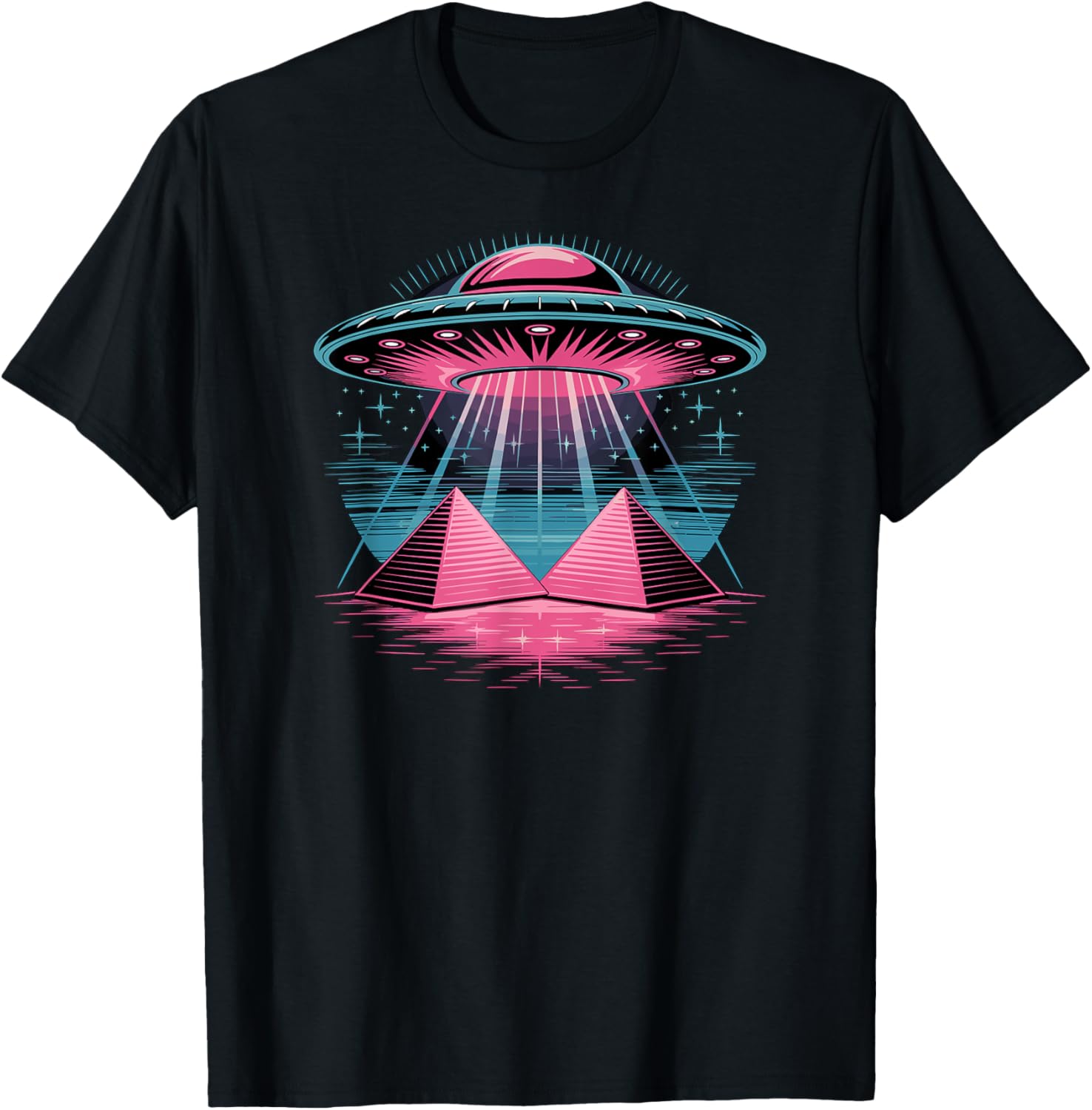 Ancient Egypt Alien Spaceship UFO Pyramids Fun T-Shirt for Sci-Fi Fans - 1