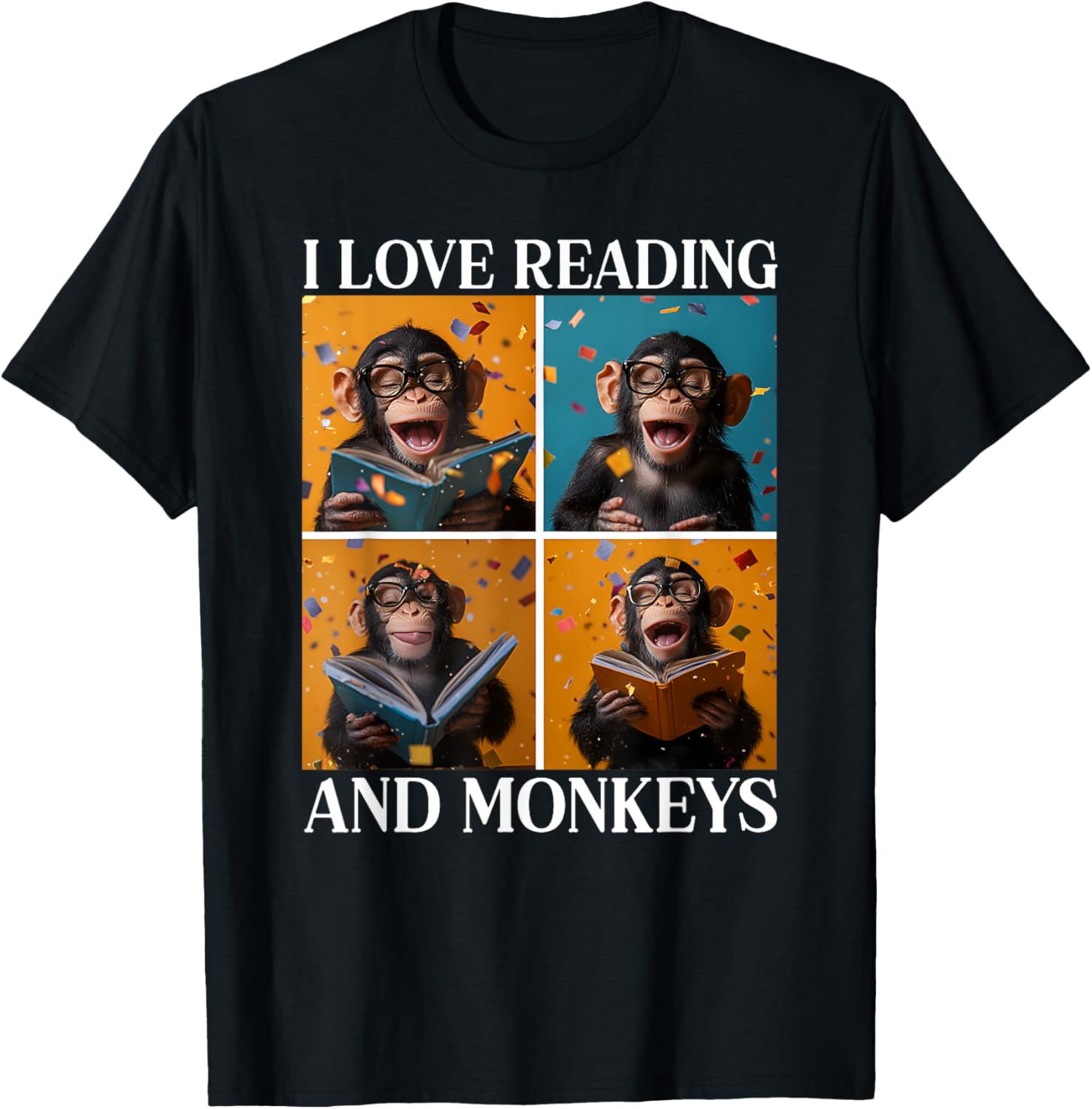 Adorable Love Reading and Monkeys T-Shirt for Book Lovers and Kids - 5