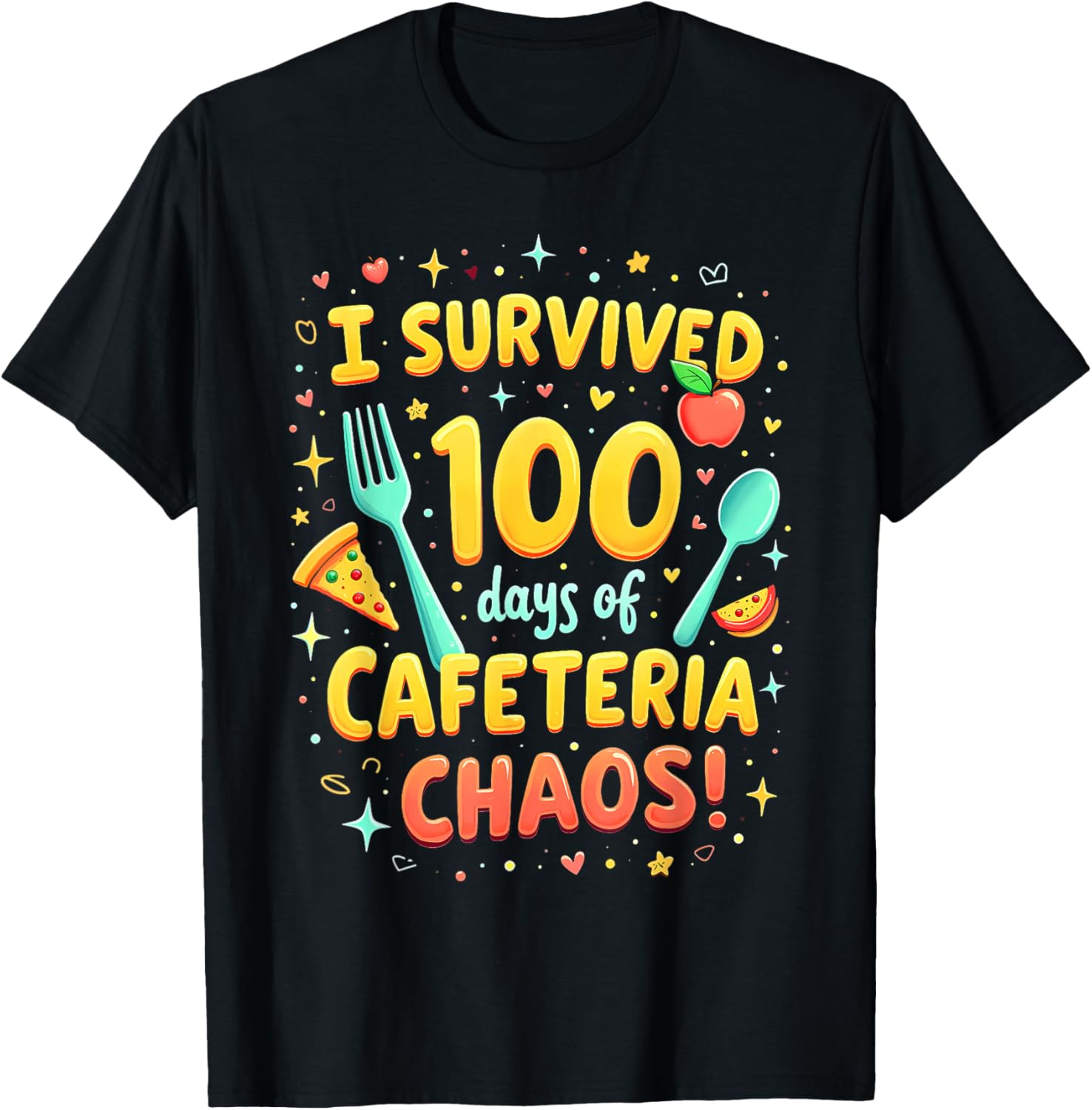 I Survived School Cafeteria Chaos Funny Lunch Lady T-Shirt for Kids - 12