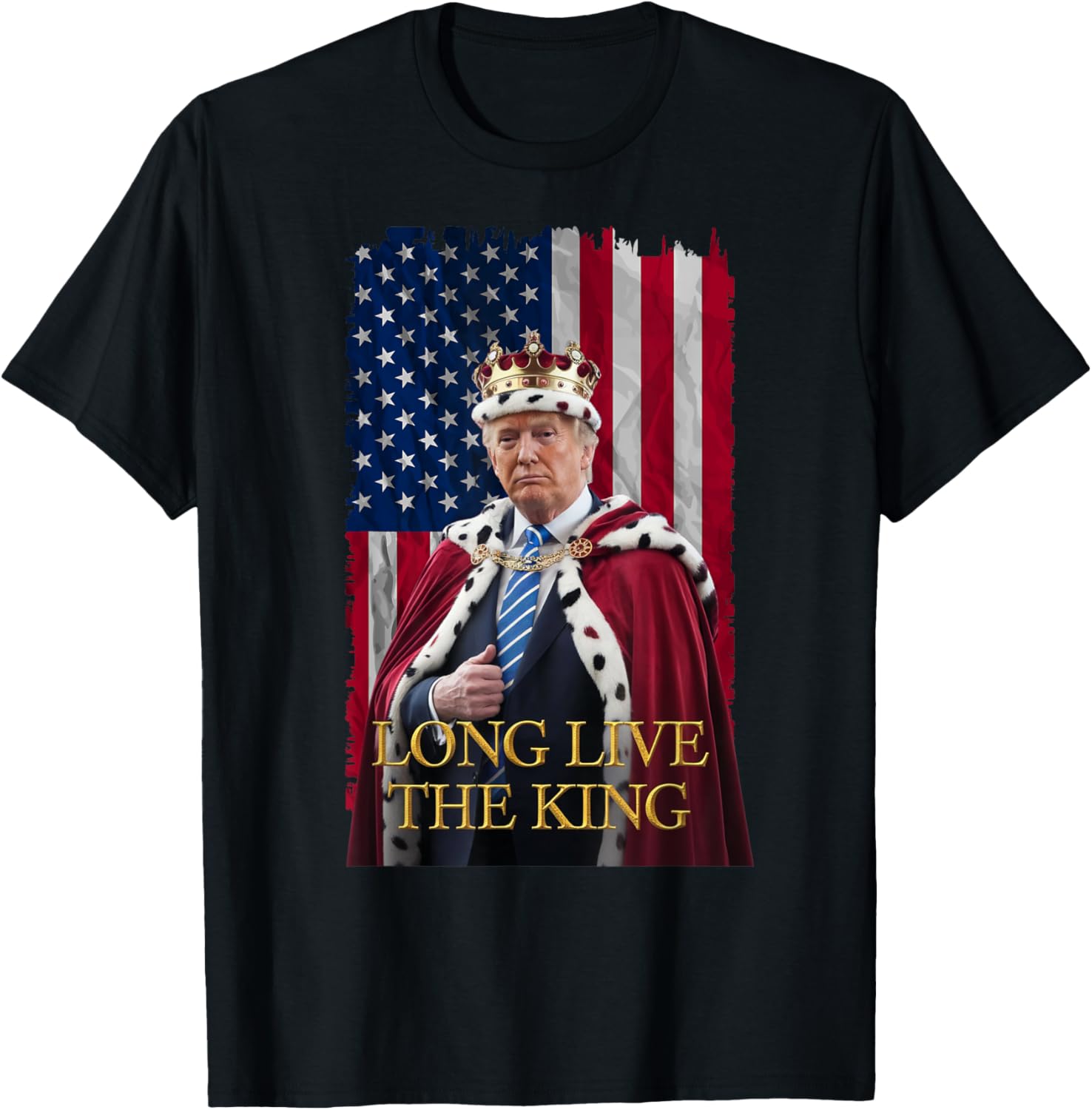 Long Live The King Vintage Trump Portrait T-Shirt for 4th of July Fun - 6