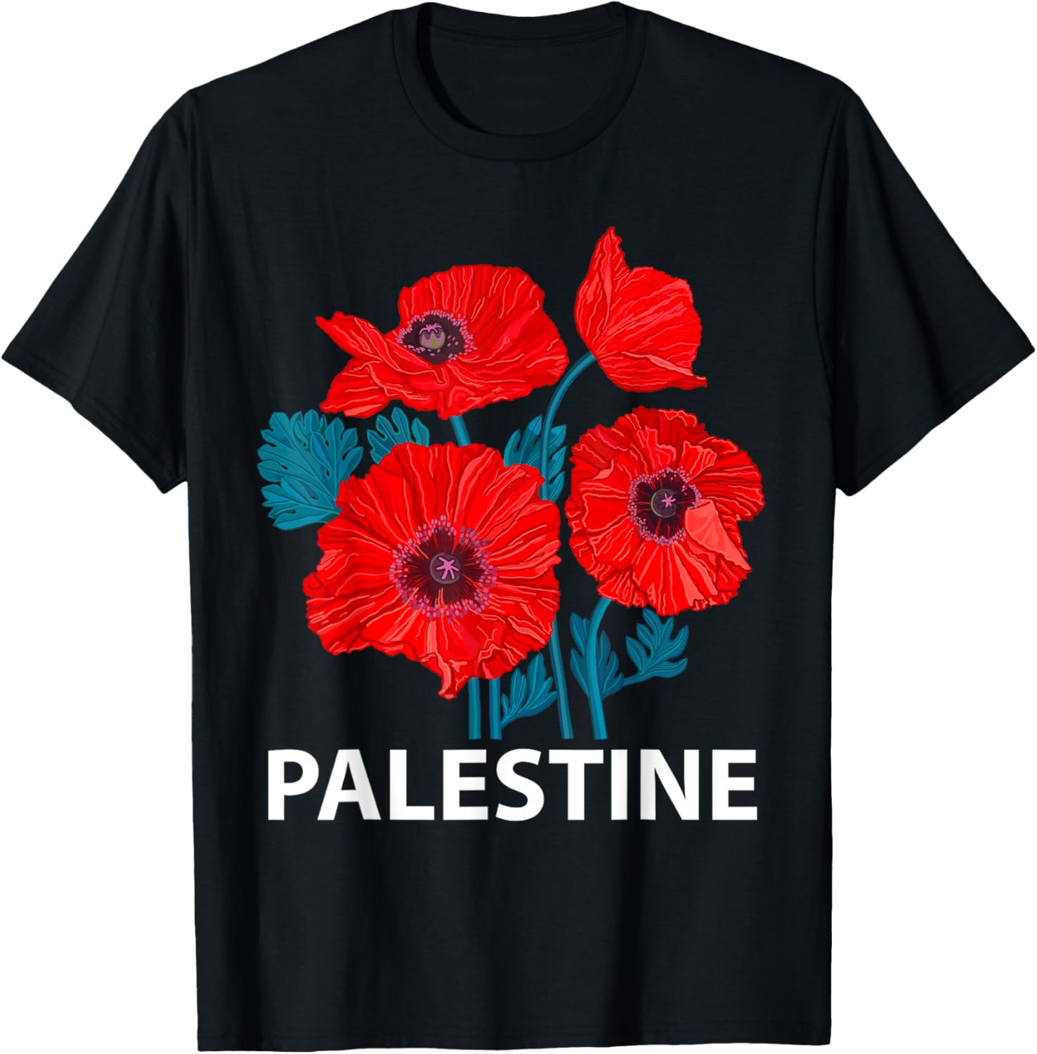 Palestine Patriotic Poppy T-Shirt for Palestinian Resistance Support - 3