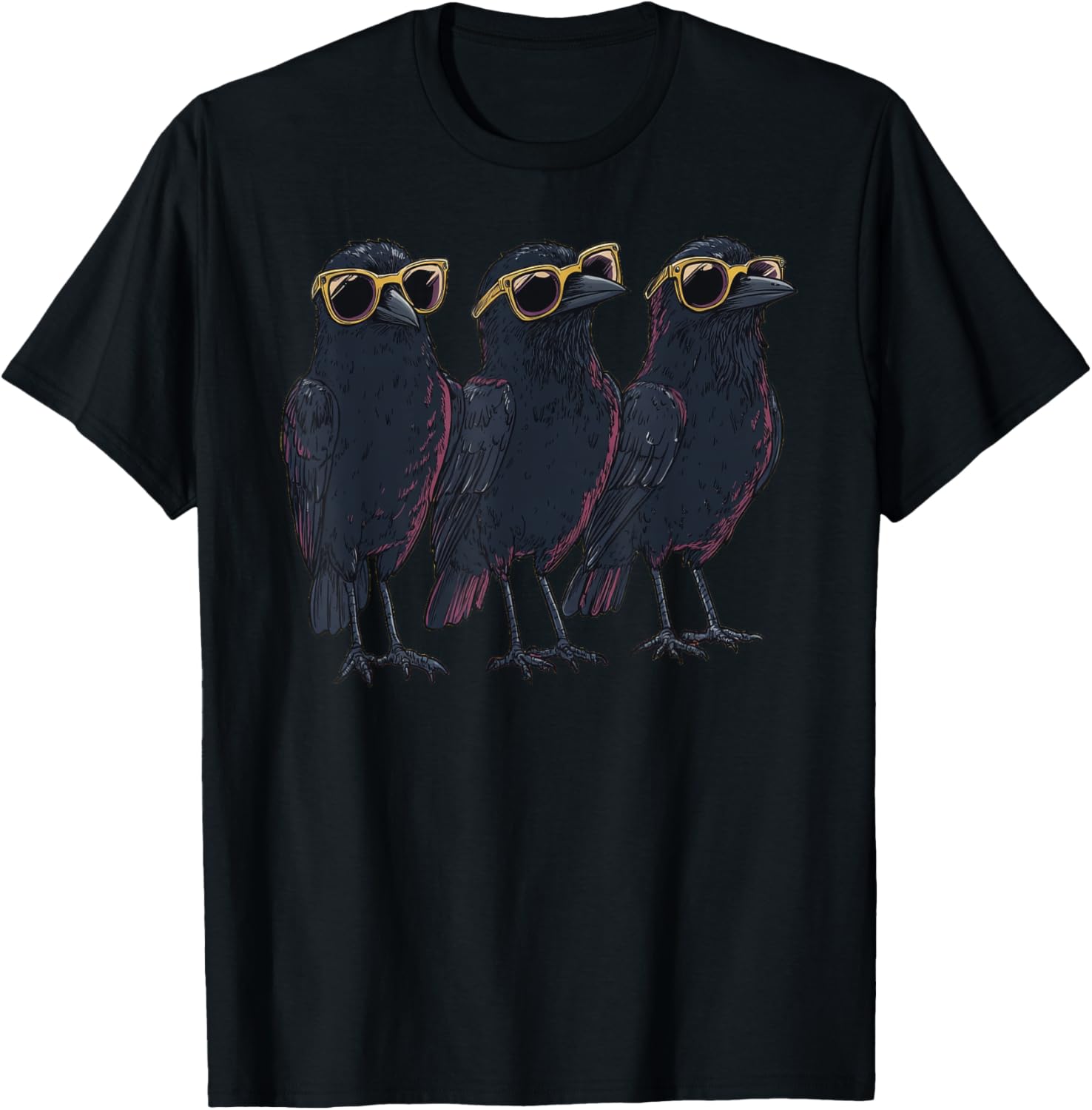Cool Crow Raven T-Shirt with Sunglasses for Bird Lovers and Trendsetters - 7