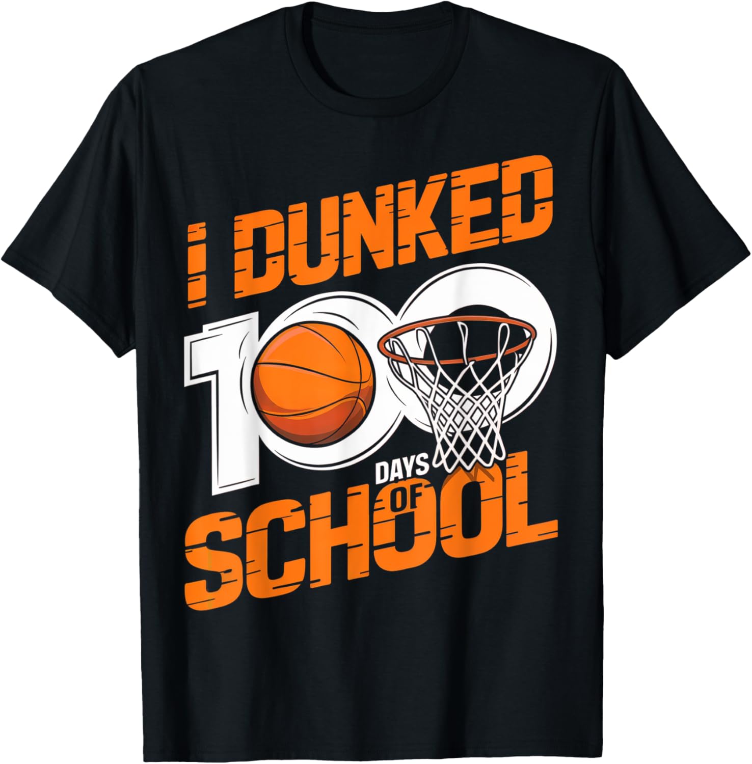 100 Days of School Basketball T-Shirt Fun Design for Kids - 5