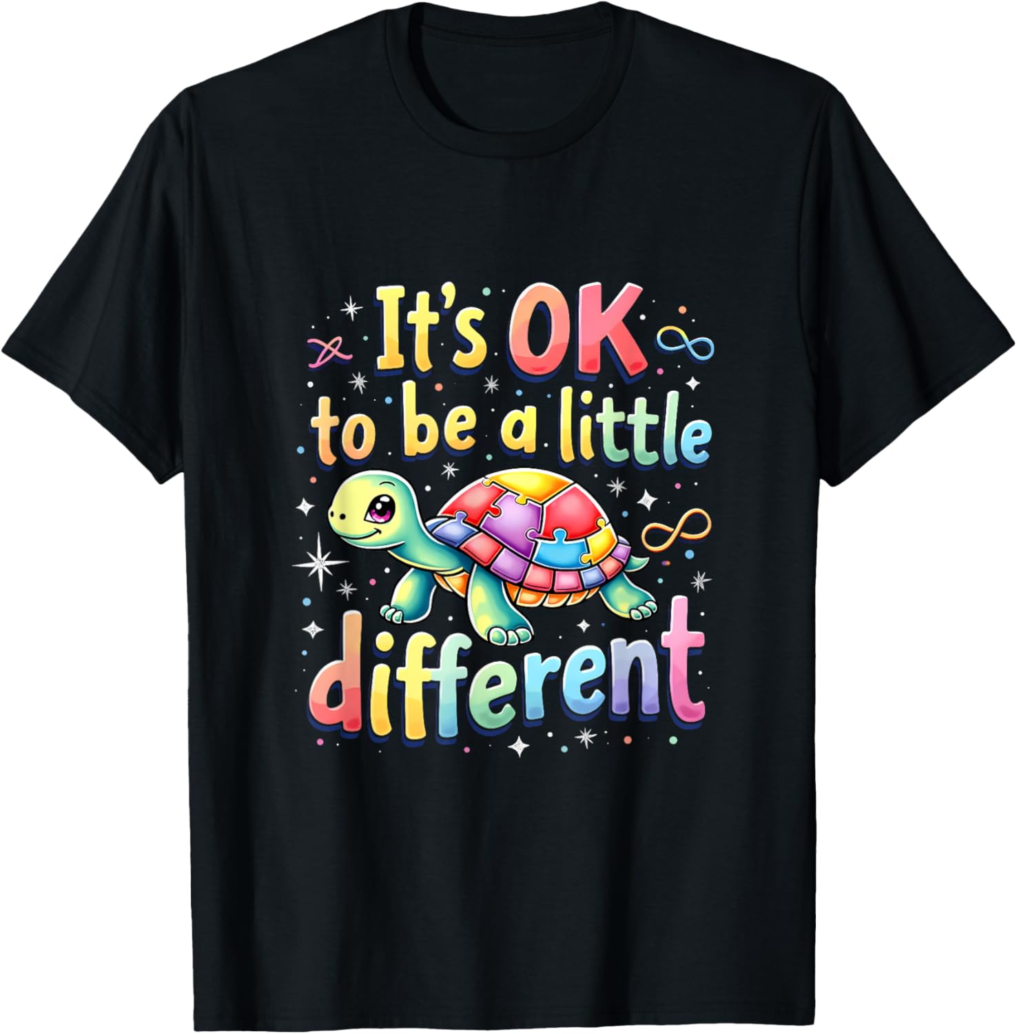 Autism Awareness Turtle T-Shirt It's Okay to Be Different Fun Tee - 5