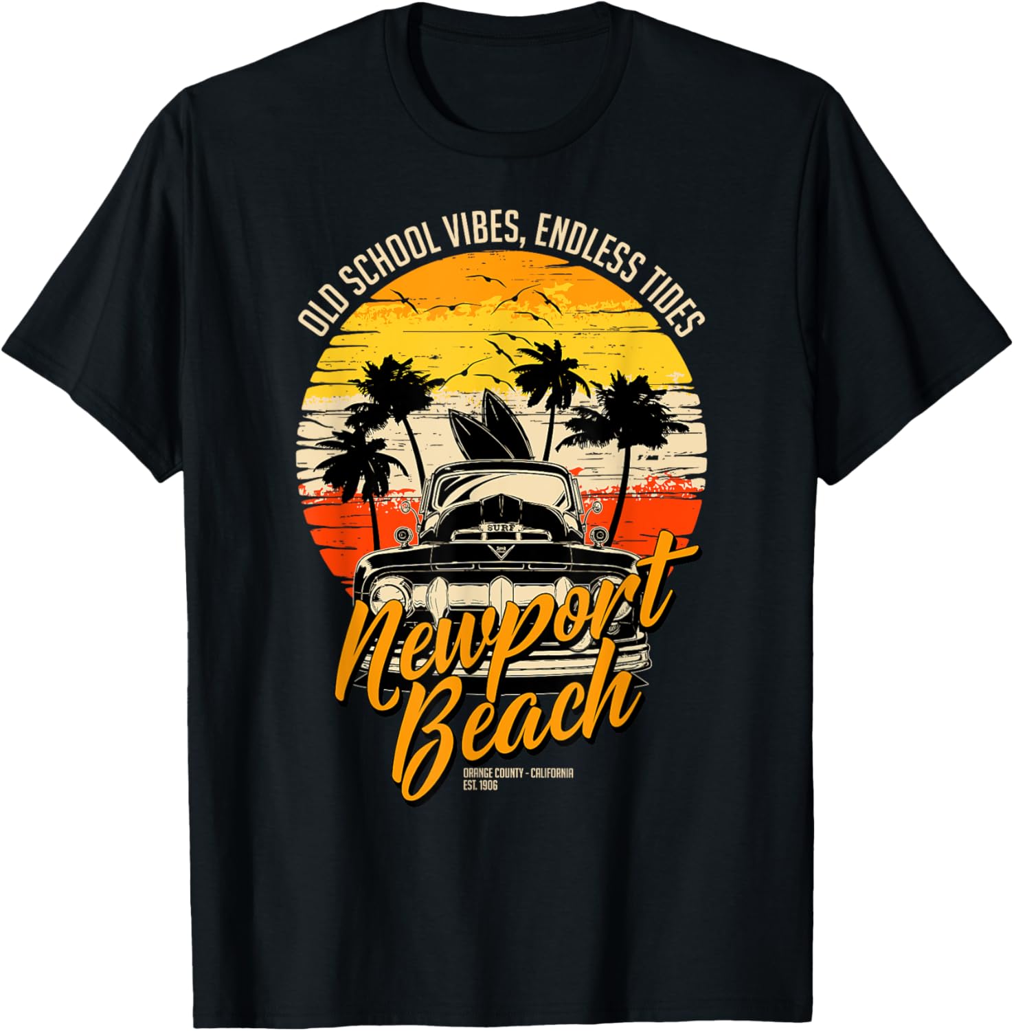 Vintage Newport Beach T-Shirt with Endless Tides Old School Vibes - 4