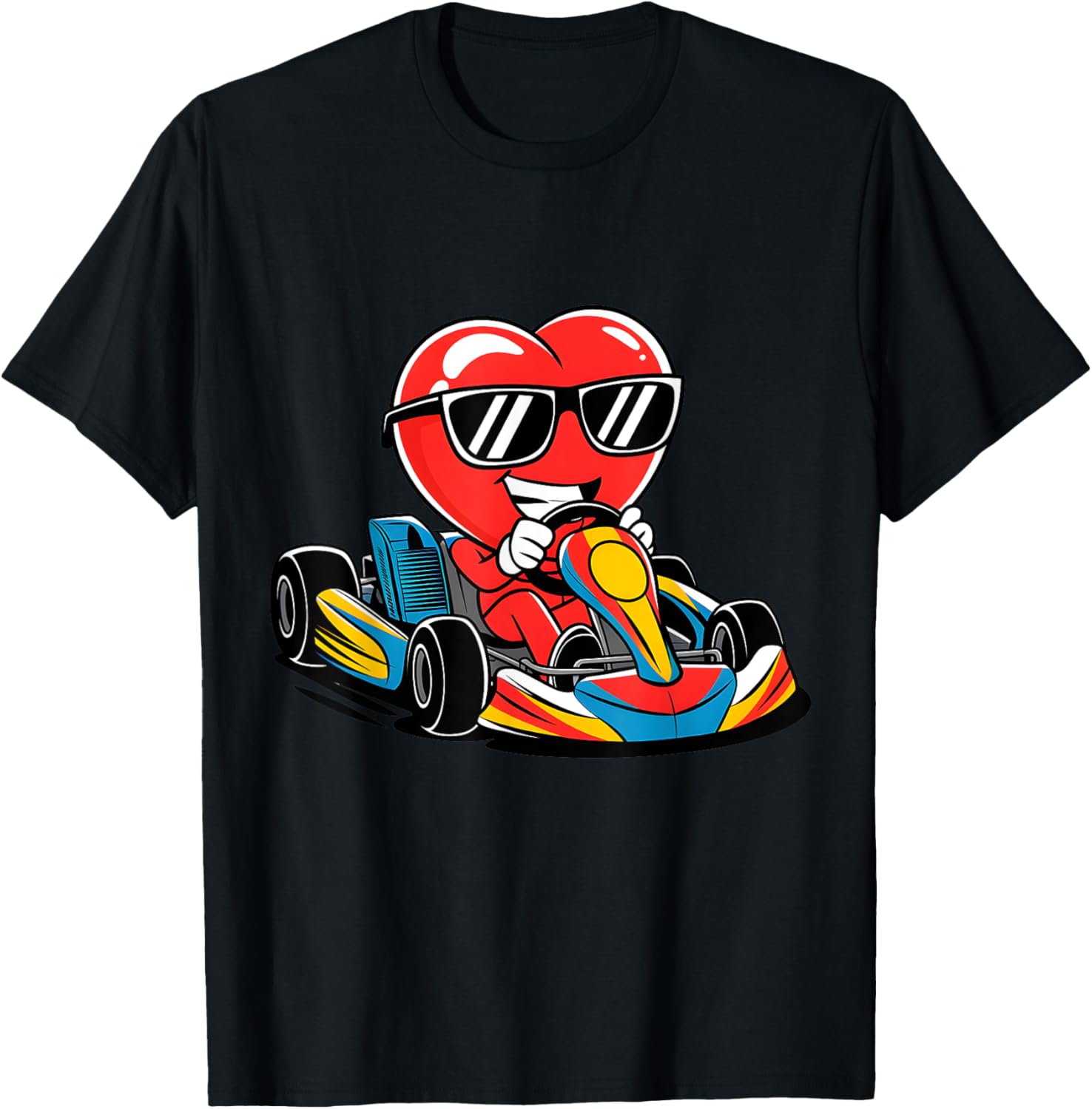 Heart Racing Go-Kart Valentine's Day T-Shirt for Boys and Girls - 12