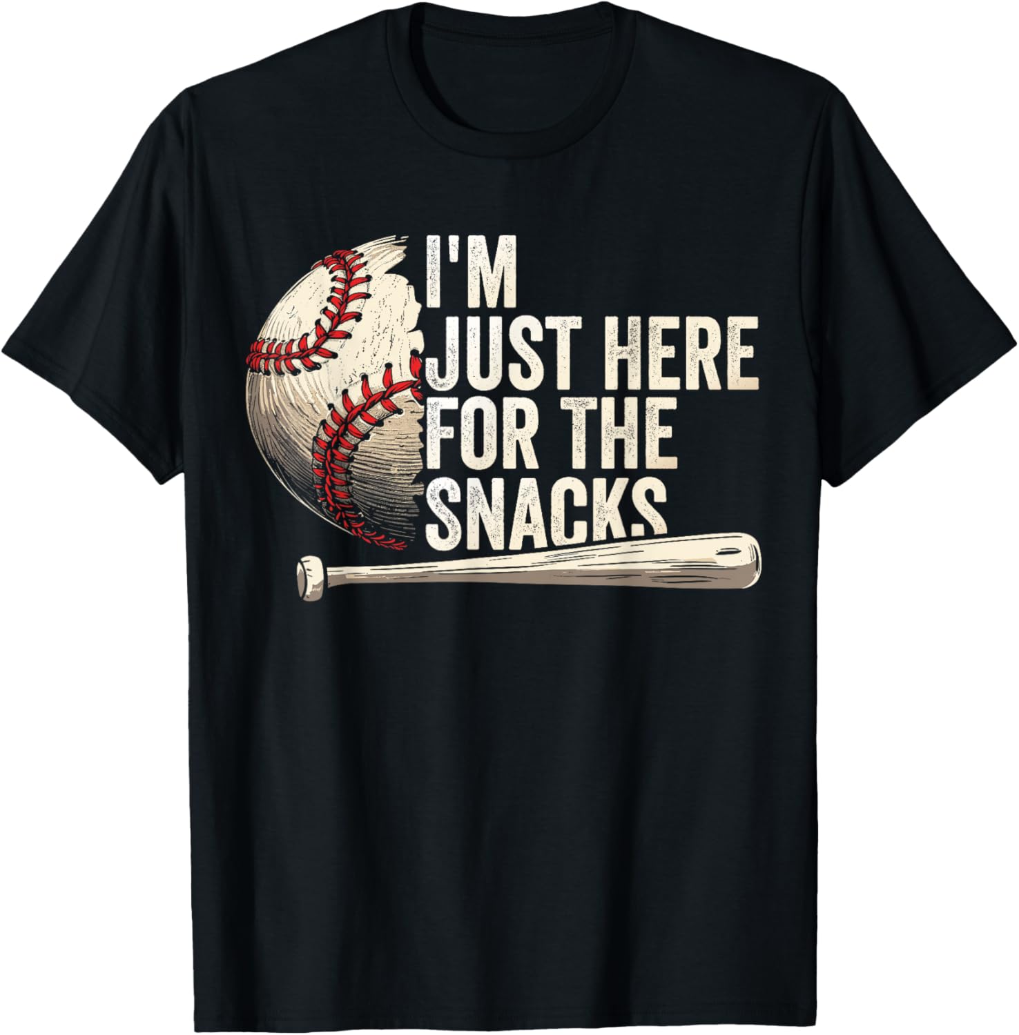 Funny Fantasy Baseball League T-Shirt I'm Just Here For The Snacks - 11