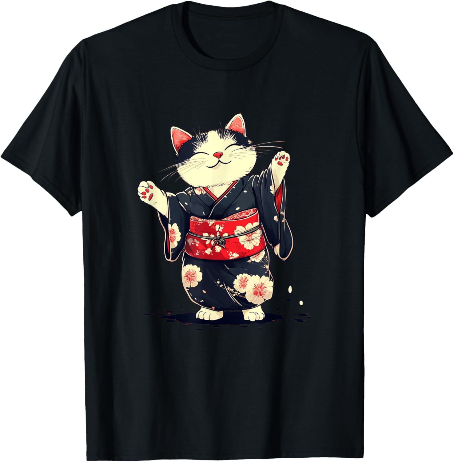 Pretty Kimono Cat T-Shirt for Japanese Style Lovers - Unisex Kids Adults - 4