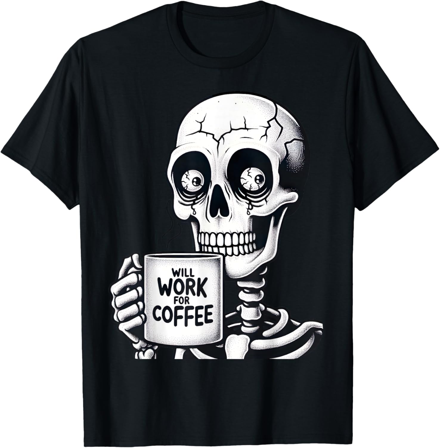 Funny Skeleton Coffee Lover T-Shirt - Perfect Gift for Caffeine Fans - 1