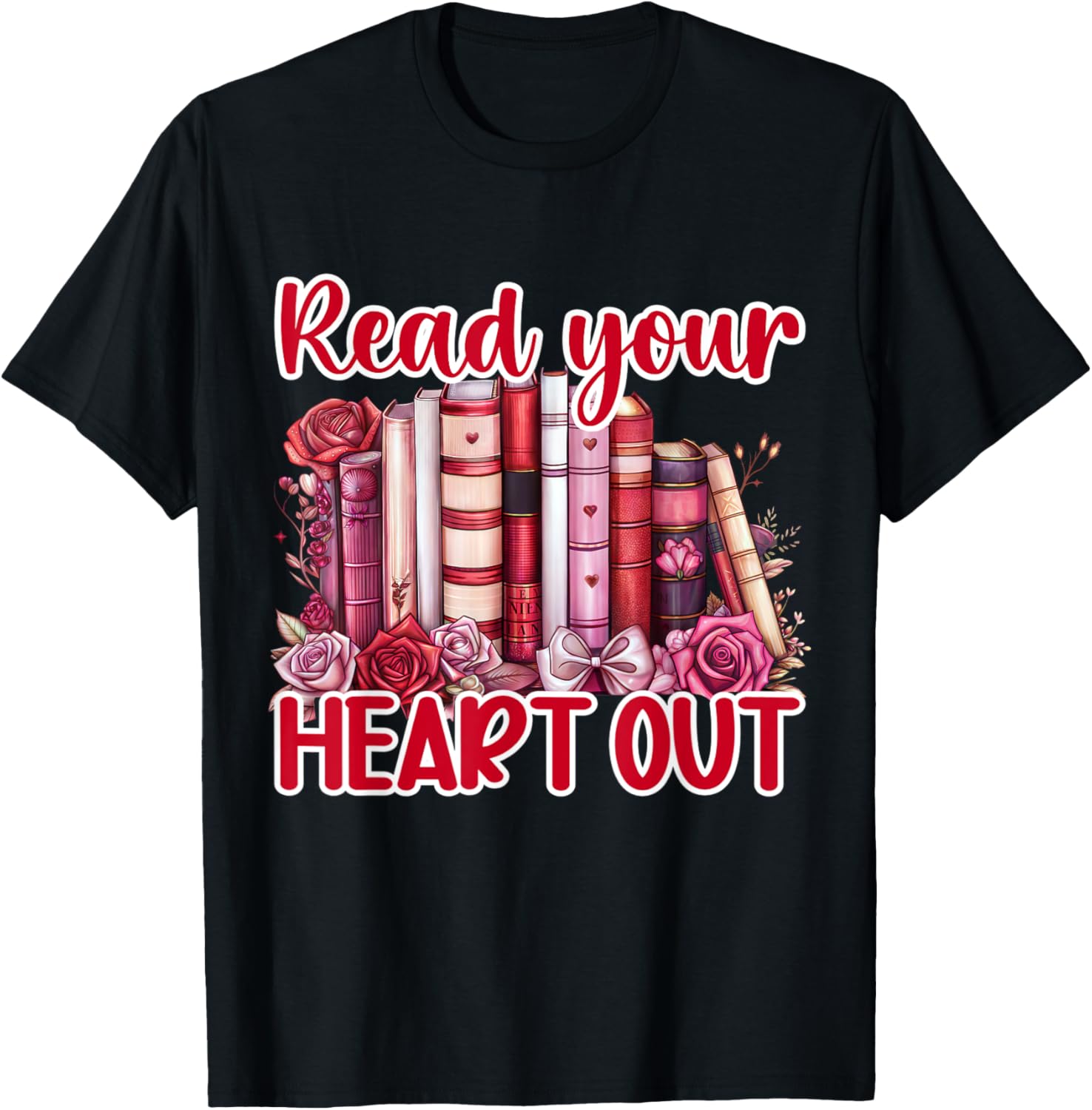 Retro Read Your Heart Out Valentine's Day T-Shirt for Book Lovers and Teachers - 9