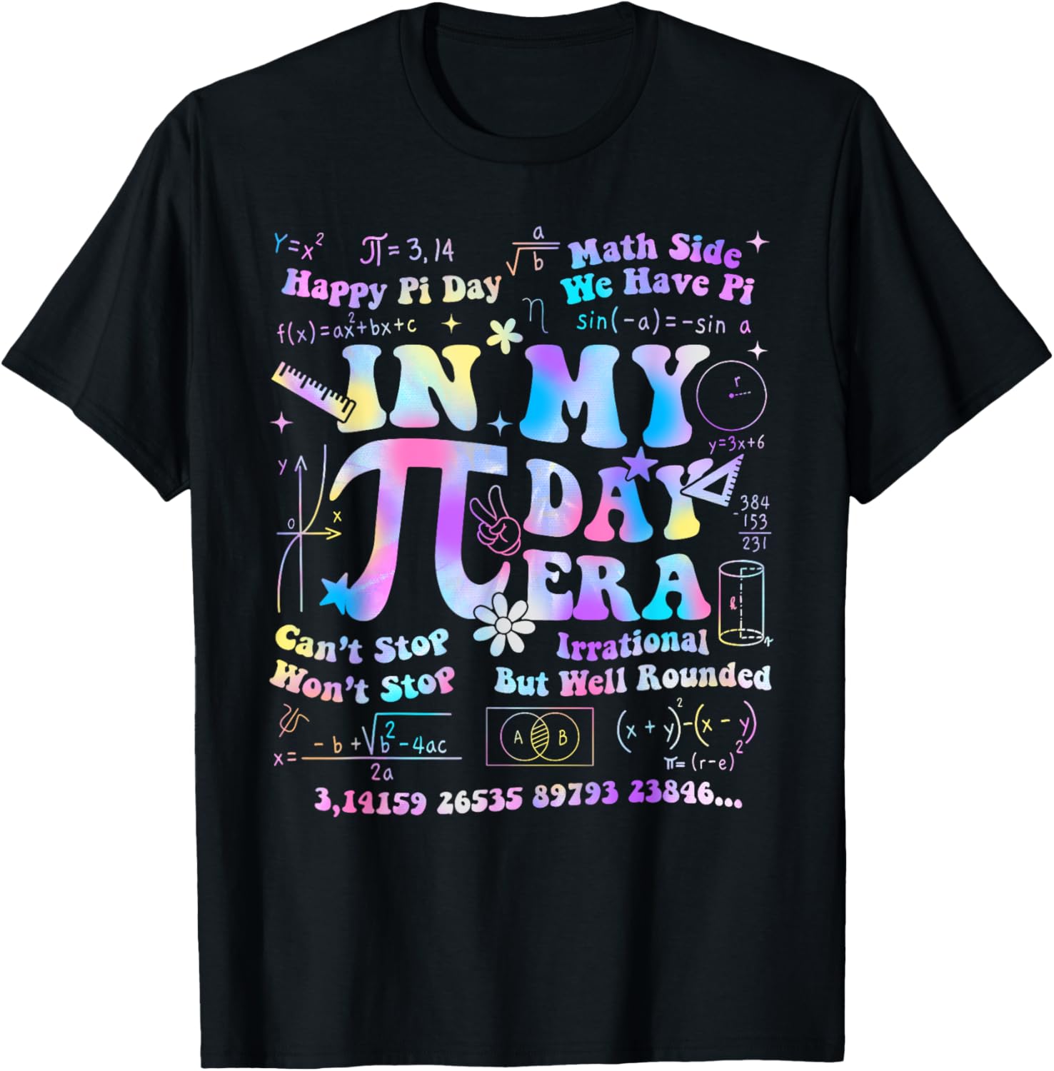 In My Pi Day Era Tie Dye T-Shirt for Math and Science Lovers - 1