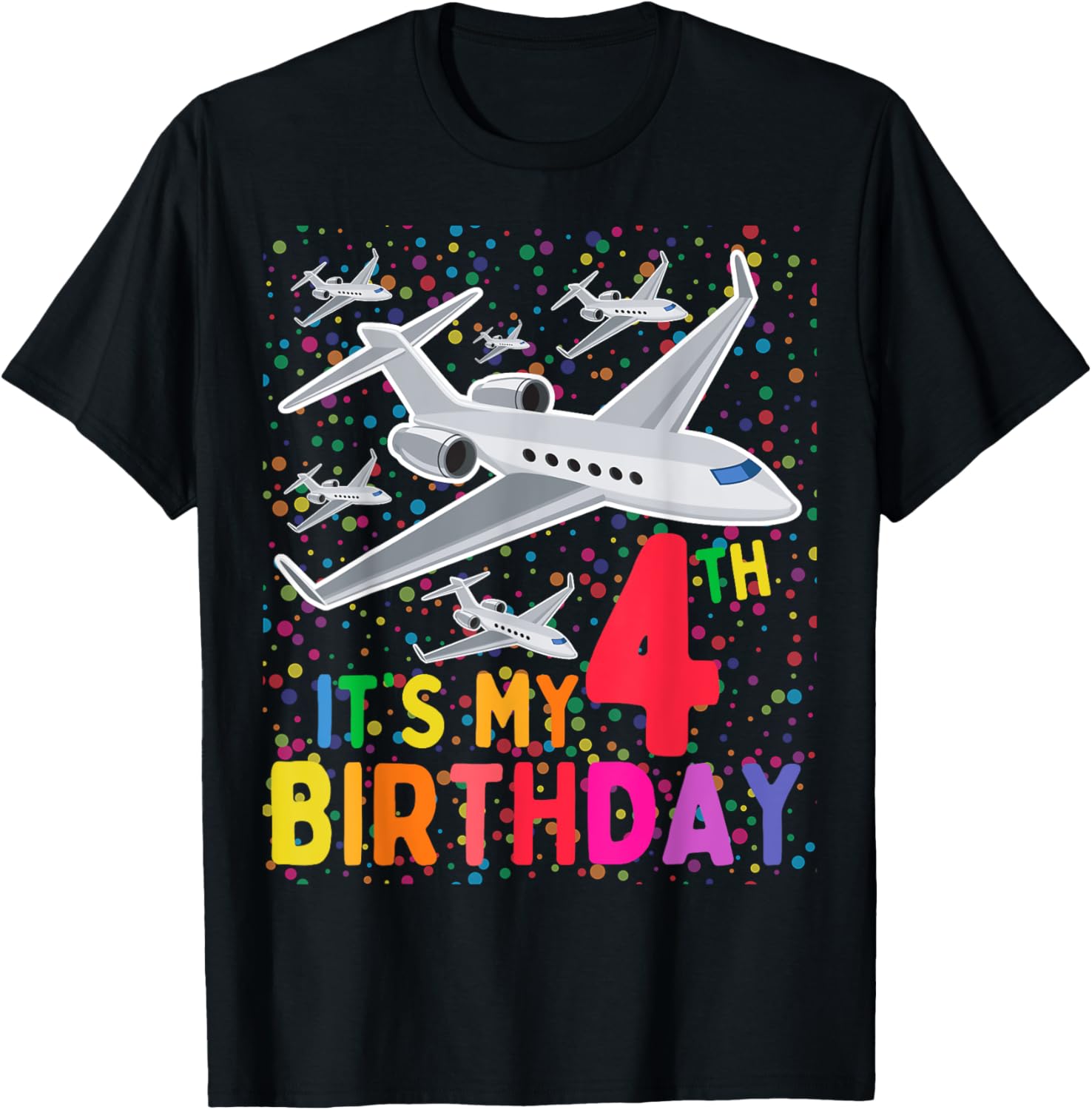Its My 4th Birthday Airplane T-Shirt for Boys and Girls Fun Gift - 11