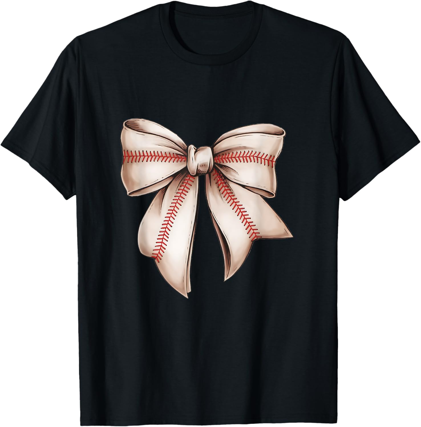 Retro Baseball Bow T-Shirt for Sports Lovers, Fun Sublimation Design - 4