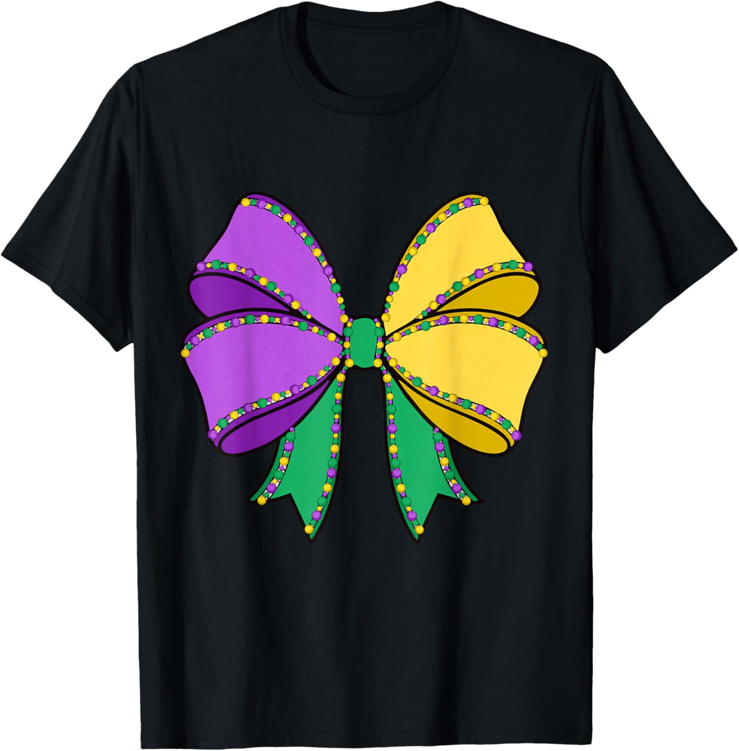 Coquette Bow Mardi Gras T-Shirt for New Orleans Carnival Festivities - 1