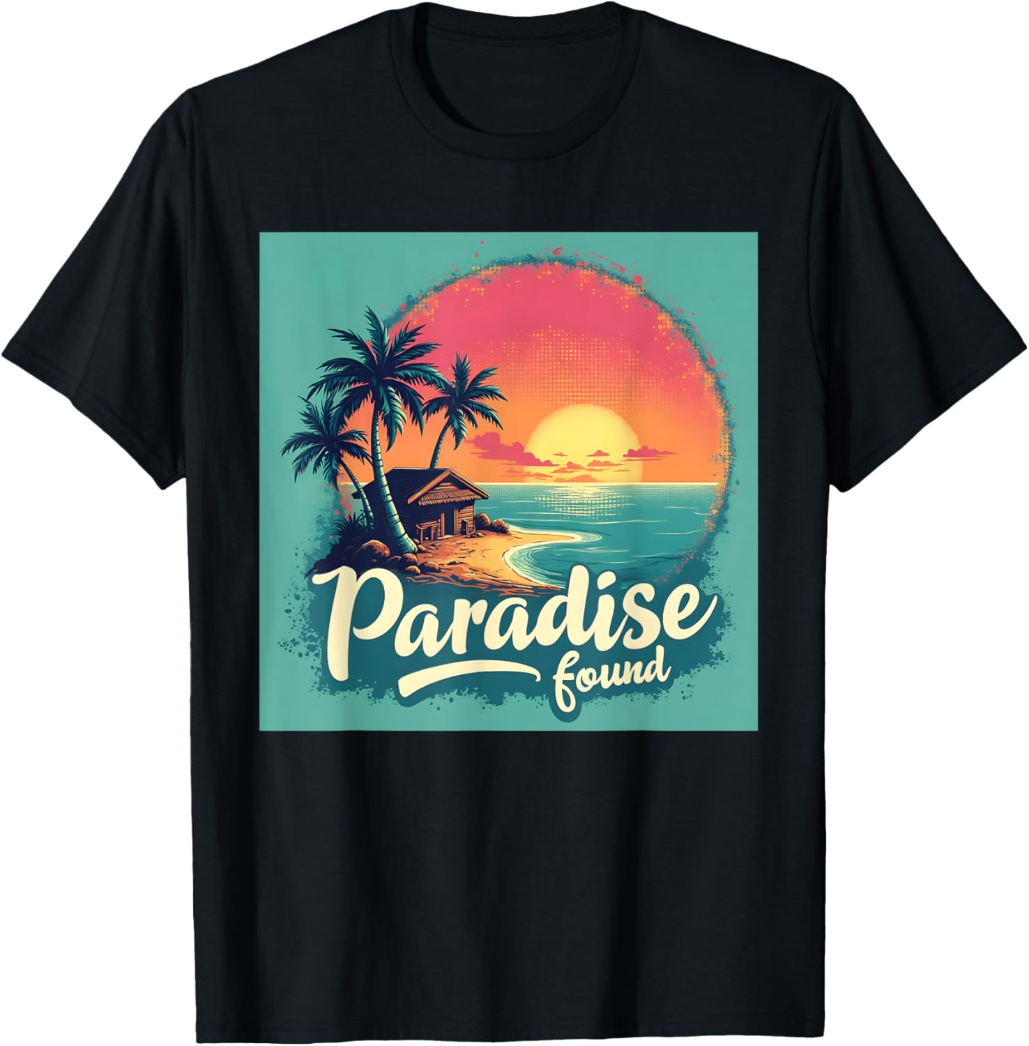 Tropical Paradise Sunset Shirt with Palm Trees and Ocean Design - 3