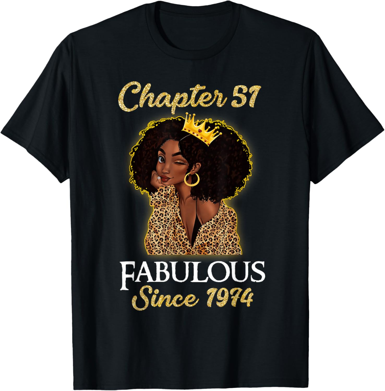 Fabulous Since 1974 Leopard T-Shirt for 51st Birthday Girls - 8