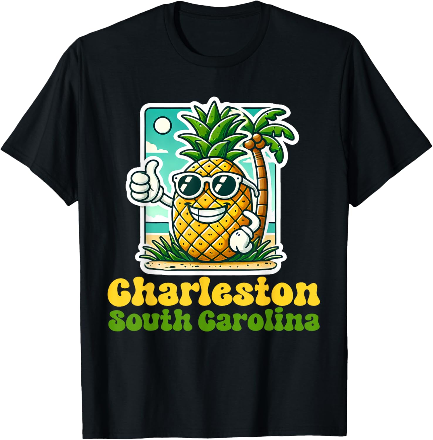 Cute Pineapple Thumbs Up T-Shirt - Charleston South Carolina Style - 4