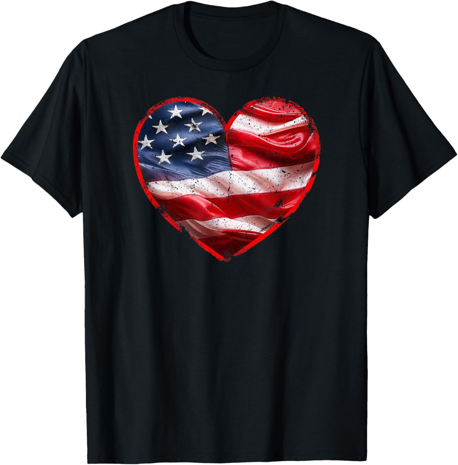 Heart-Shaped American Flag T-Shirt | Patriotic Clothing for All - 5