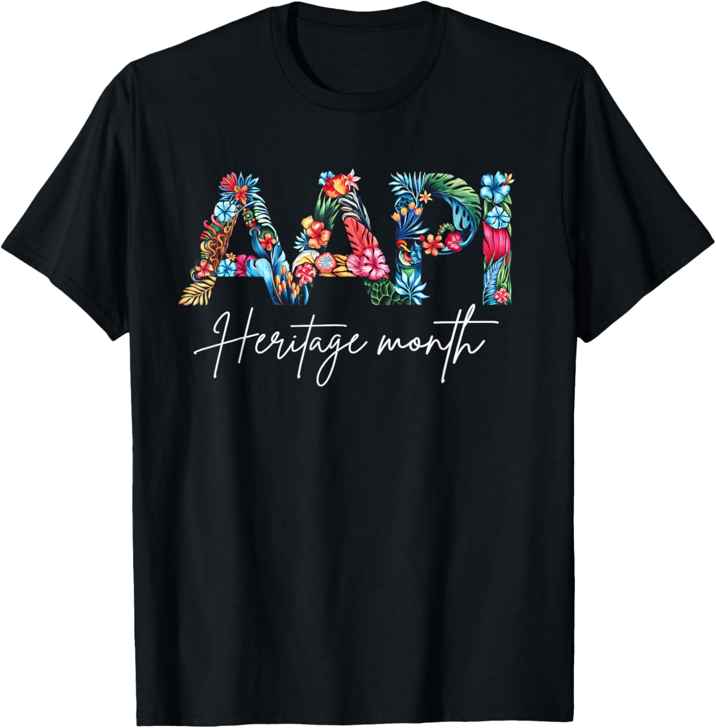 Elegant Floral Design T-Shirt for AAPI Heritage Month - Girls & Women - 3