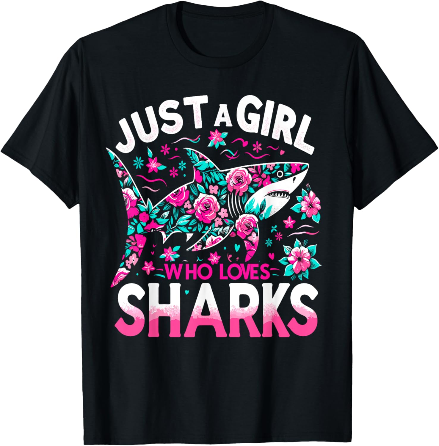 Just A Girl Who Loves Sharks T-Shirt for Shark Lovers and Ocean Fans - 5