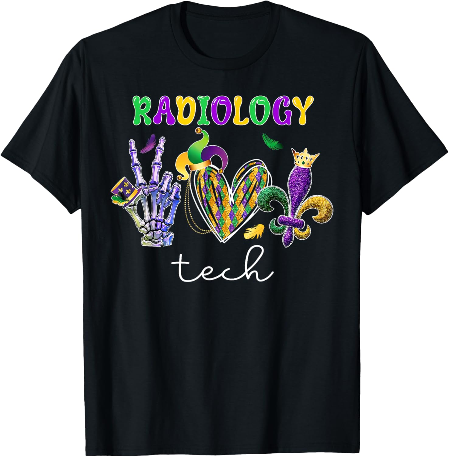 Radiology Tech Mardi Gras T-Shirt for X-Ray Technologists and Fans - 4