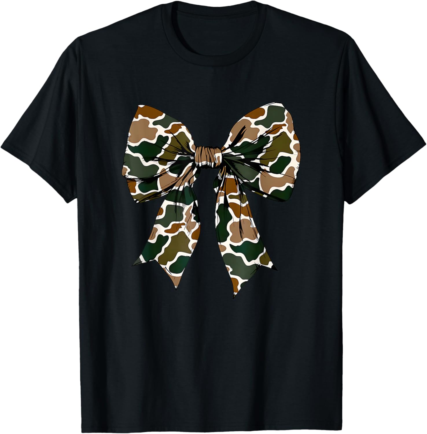 Camo Bow Coquette Duck Hunting T-Shirt for Stylish Outdoor Enthusiasts - 3