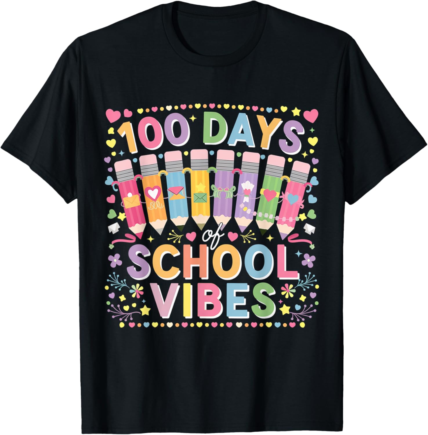 Cute Heart 100th Day of School T-Shirt for Kids Fun Celebration Wear - 17
