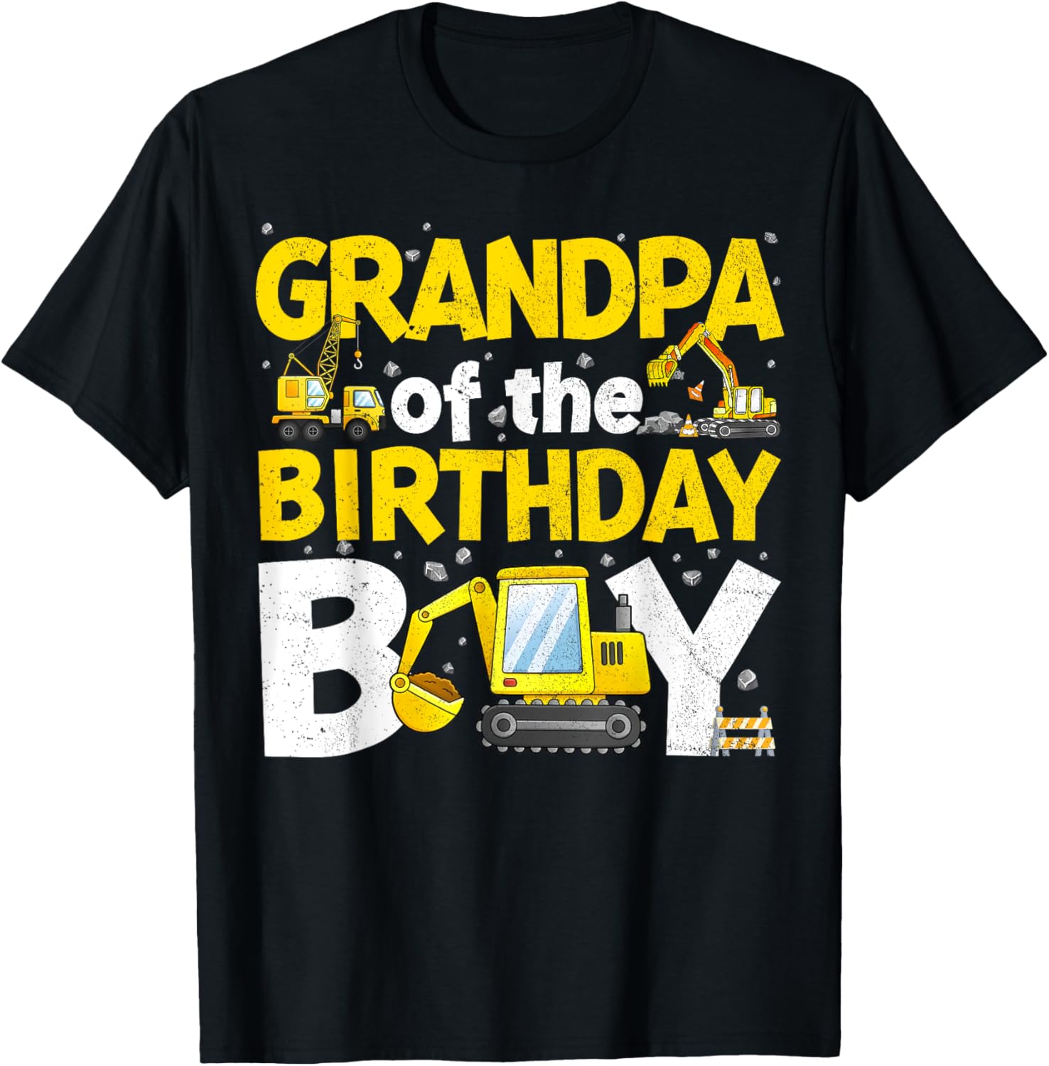 Grandpa Of The Birthday Boy Construction Family Party T-Shirt Gift - 20