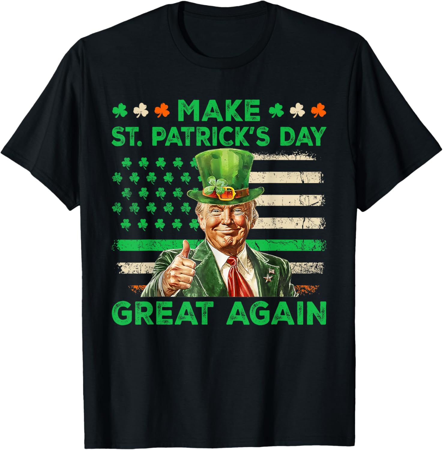 St Patricks Day Trump T-Shirt Irish American Flag Fun Apparel - 3