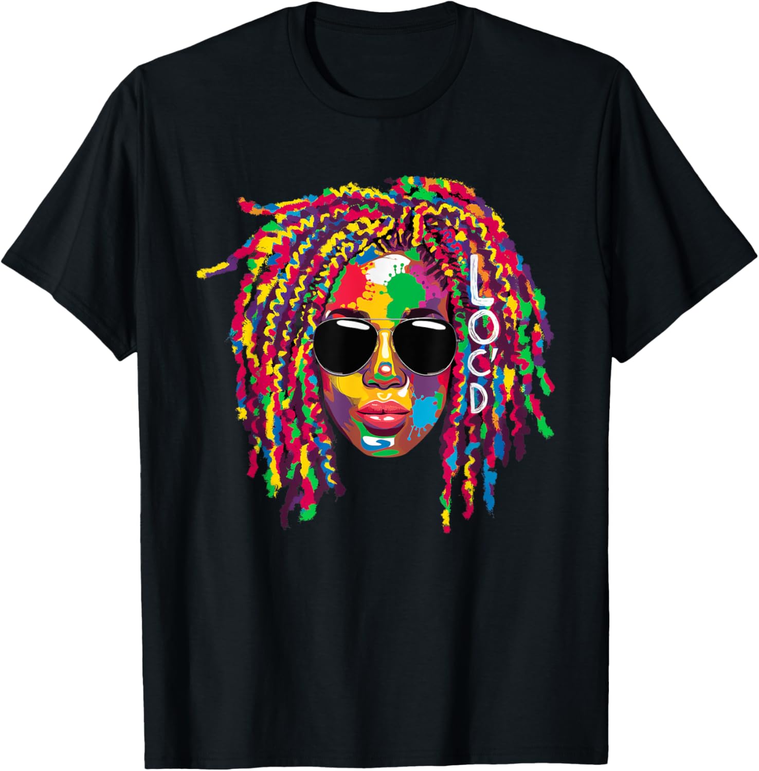 Loc'd For Life Afro Locs Dreadlocks T-Shirt for Proud Melanin Women - 8
