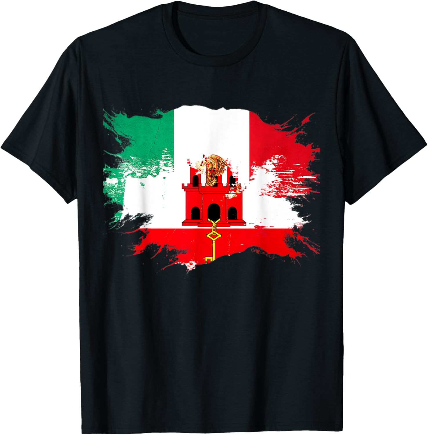 Mexican Gibraltar Heritage Flag T-Shirt for Unique Cultural Style - 8
