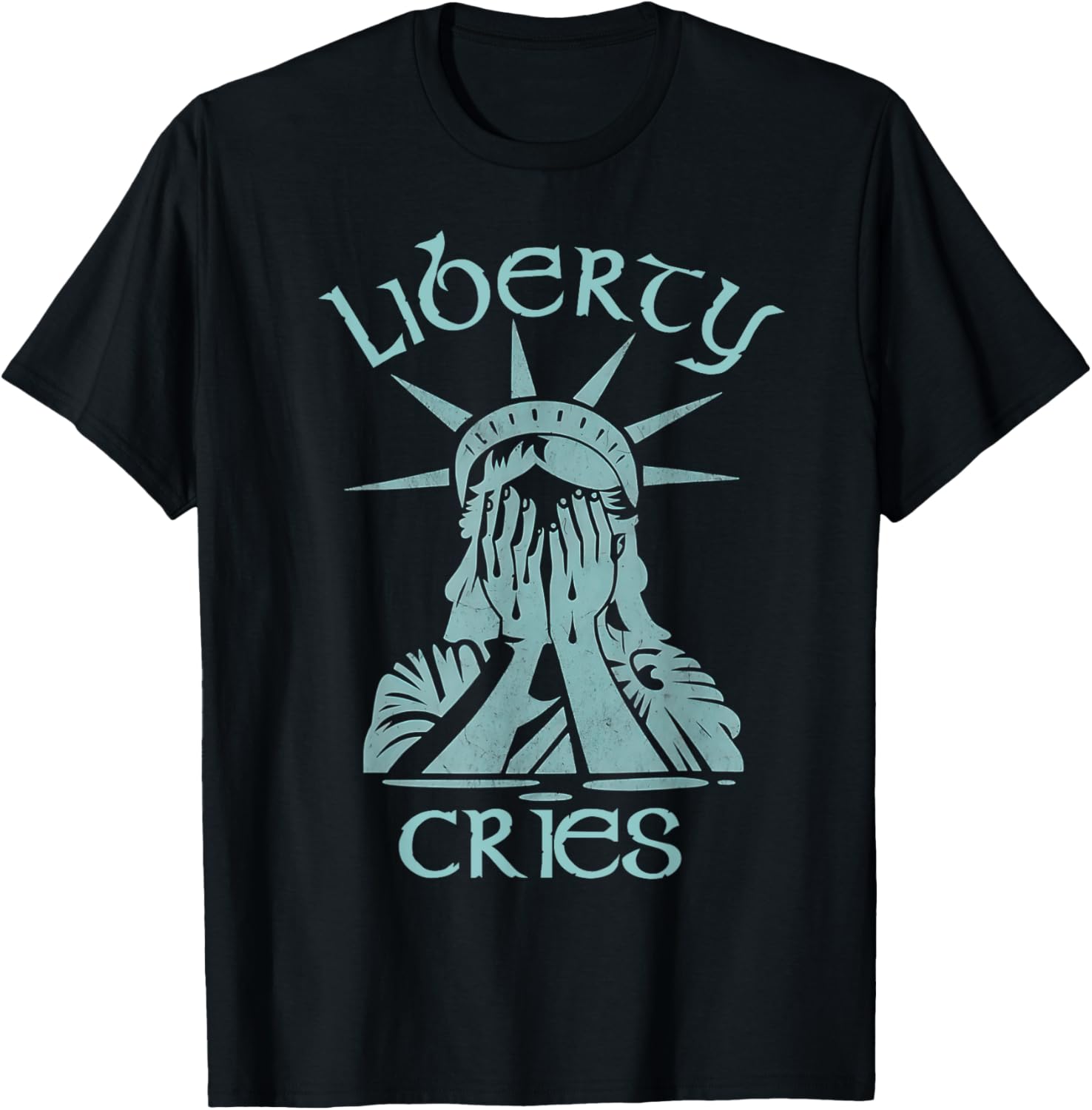Statue of Liberty Headache Disgust Cry T-Shirt for American Pride - 10