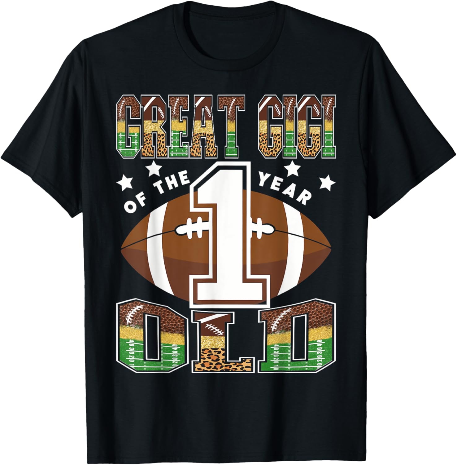 Celebrate Your Little Star with the Great Gigi 1st Birthday Football T-Shirt - 12