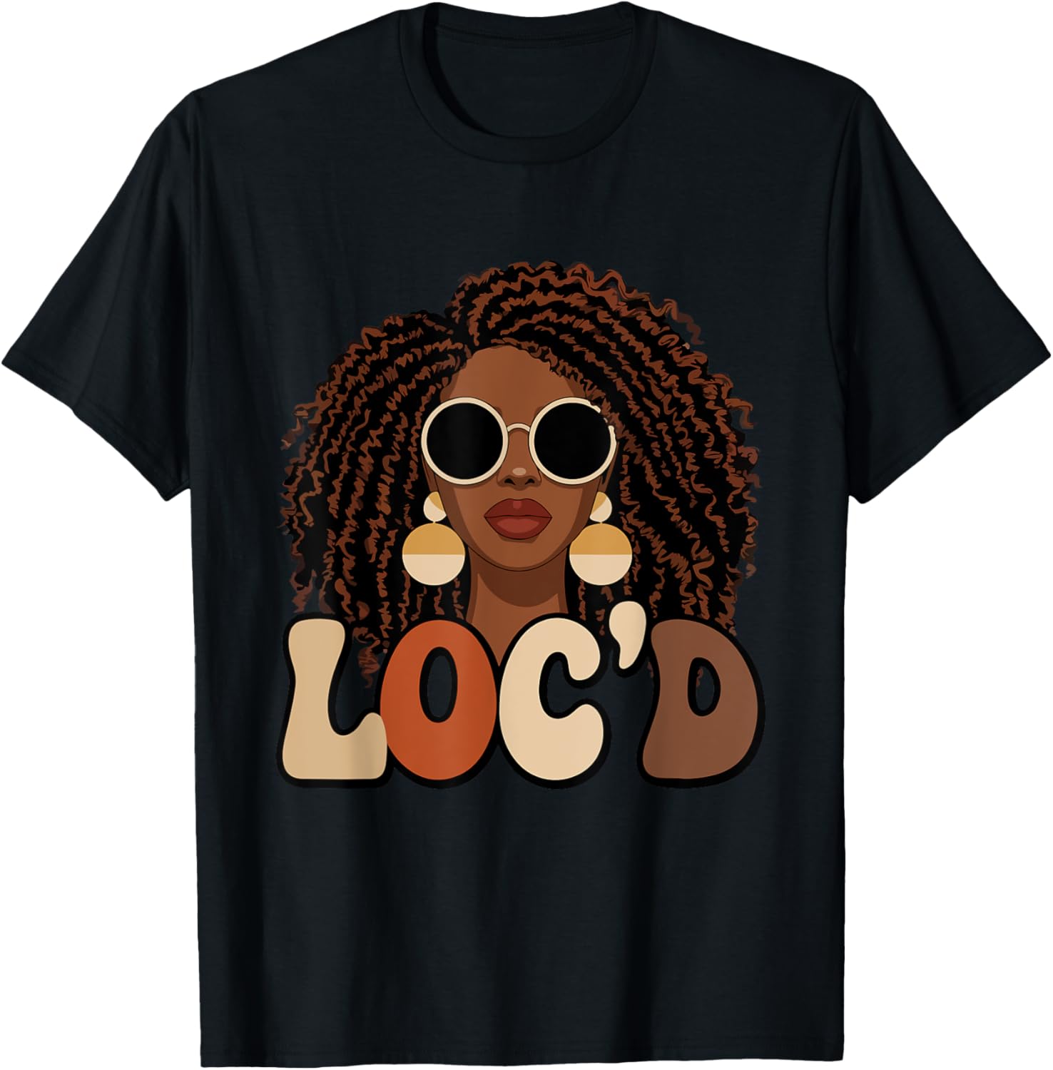 Loc'd For Life Afro Locs T-Shirt for Black Melanin Women Stylish Tee - 23