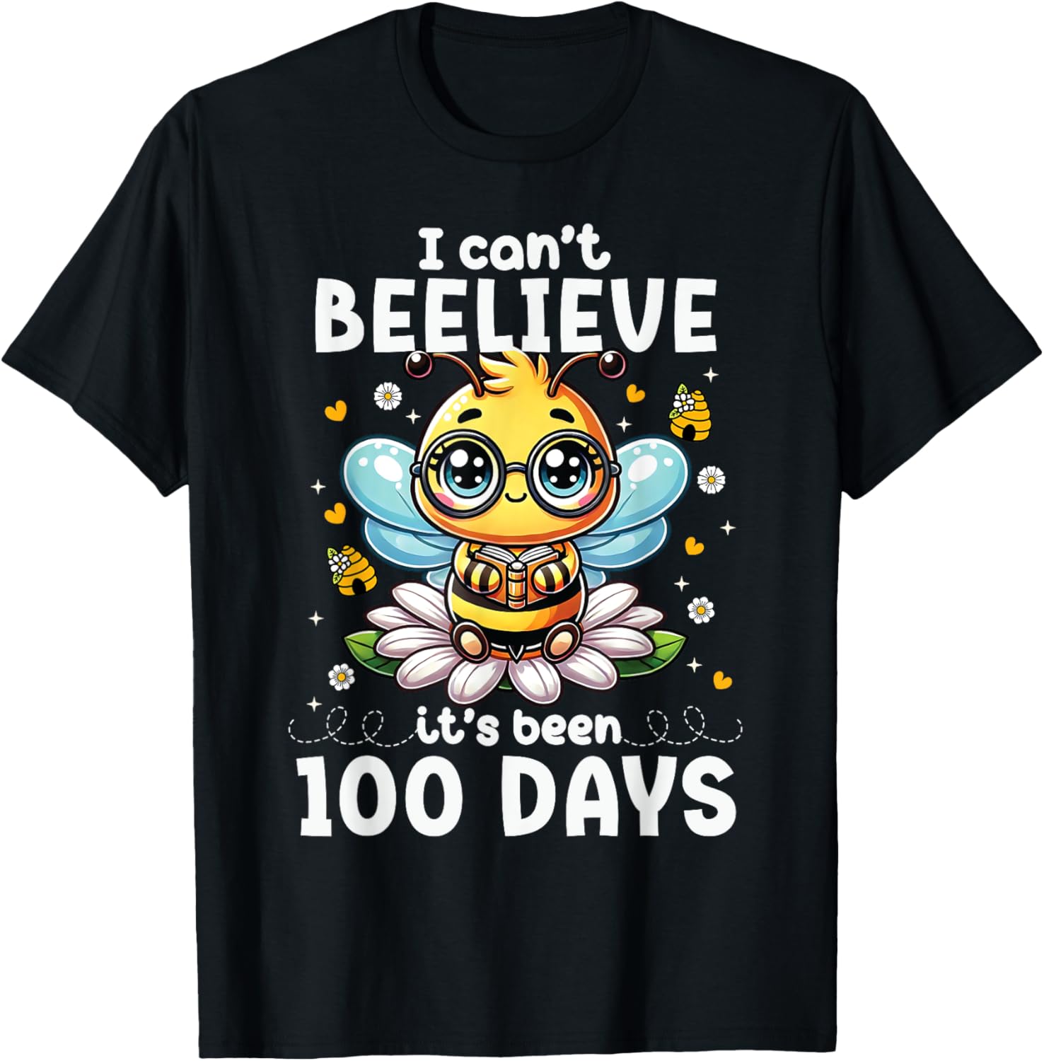 Fun 100 Days of School Bee T-Shirt for Kids and Teachers - 25