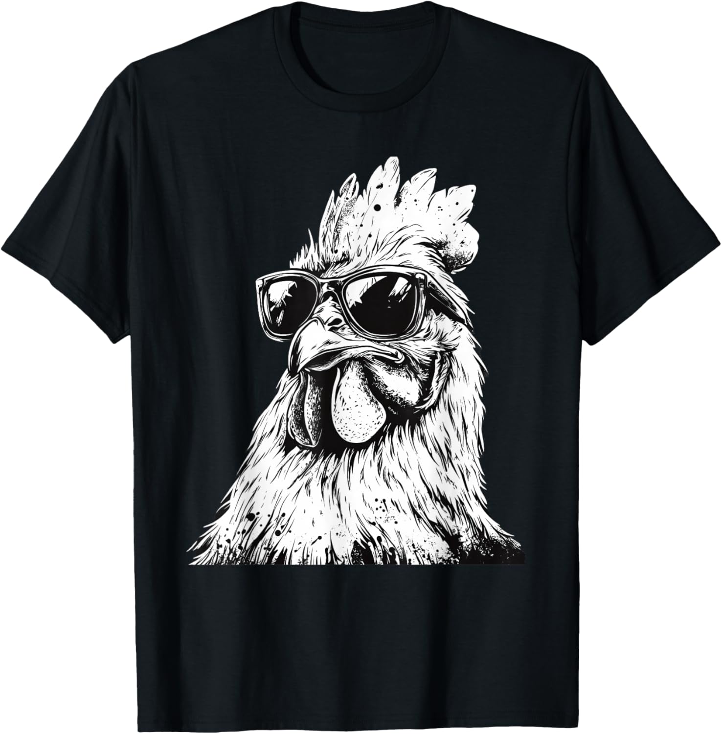Cool Chicken in Sunglasses Art T-Shirt for Fun and Fashion Lovers - 8