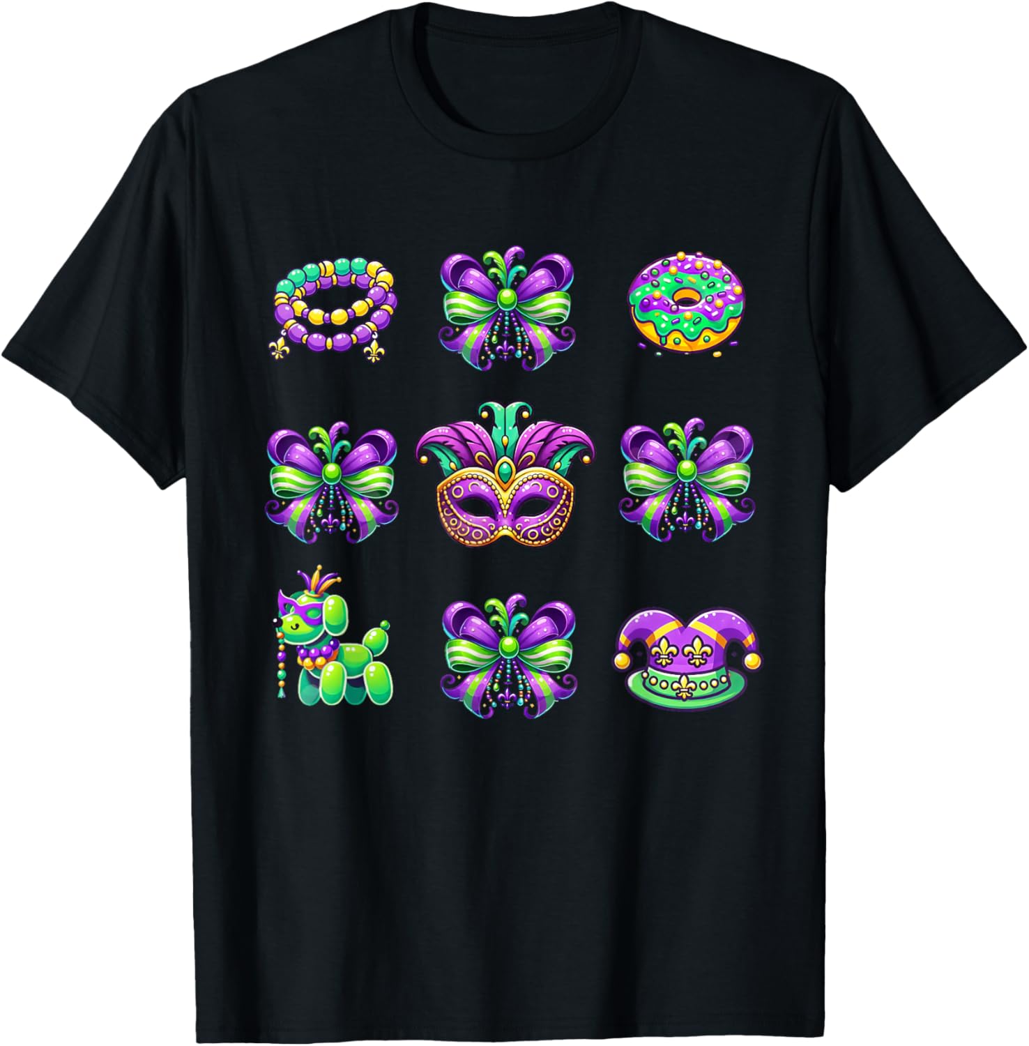 Mardi Gras Coquette Bow T-Shirt for Women and Kids - Fat Tuesday Fun - 7