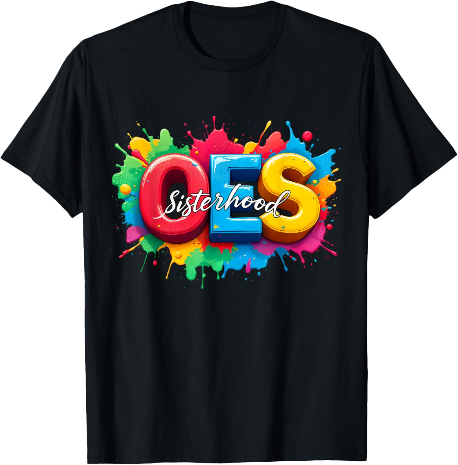 Colorful OES Sisterhood Watercolor T-Shirt for Eastern Star Fans - 18