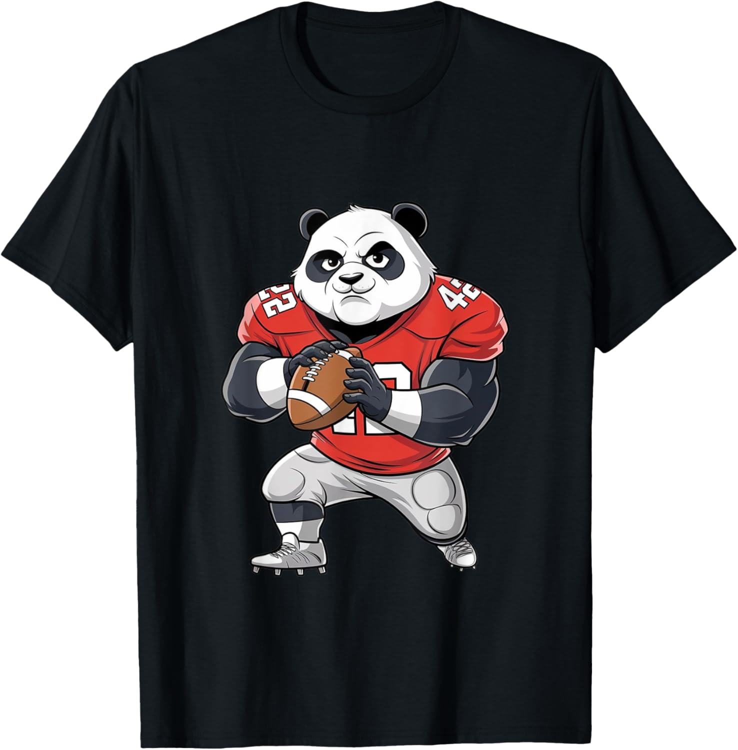 Cute Panda Plays Football T-Shirt for Kids and Sports Fans - 14